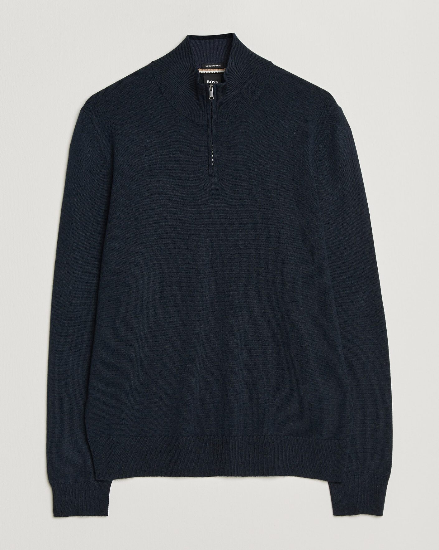 Homme | Pulls Et Tricots | BOSS BLACK | Hemarlo Wool/Cashmere Half Zip Dark Blue