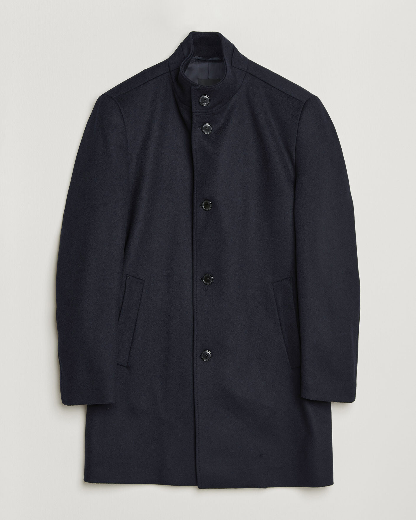 Homme | Manteaux Et Vestes | BOSS BLACK | Hyde Wool Stand Up Collar Coat Dark Blue