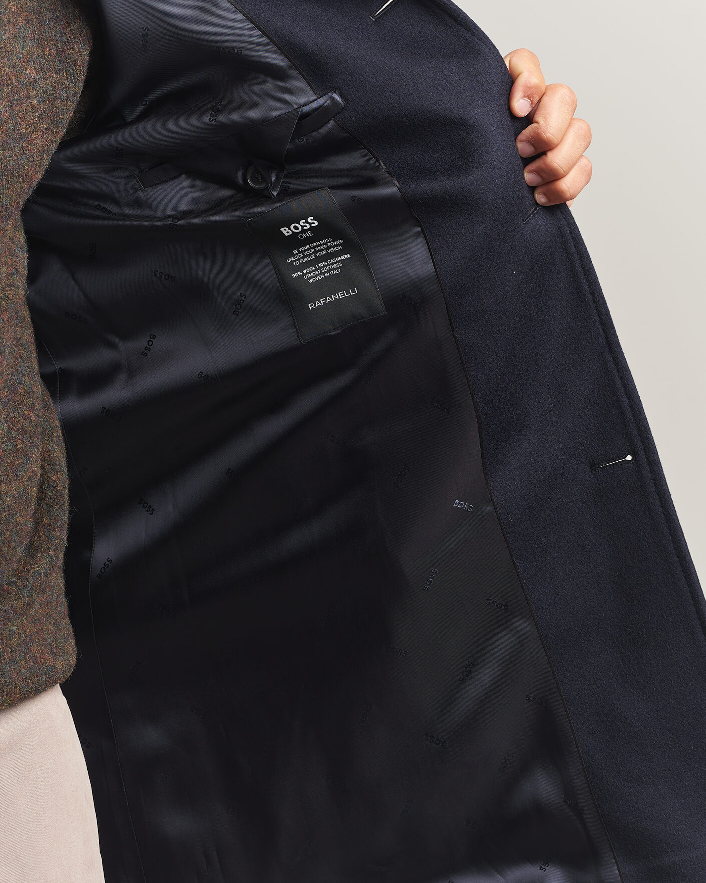 Homme | Manteaux Et Vestes | BOSS BLACK | Hyde Wool Stand Up Collar Coat Dark Blue