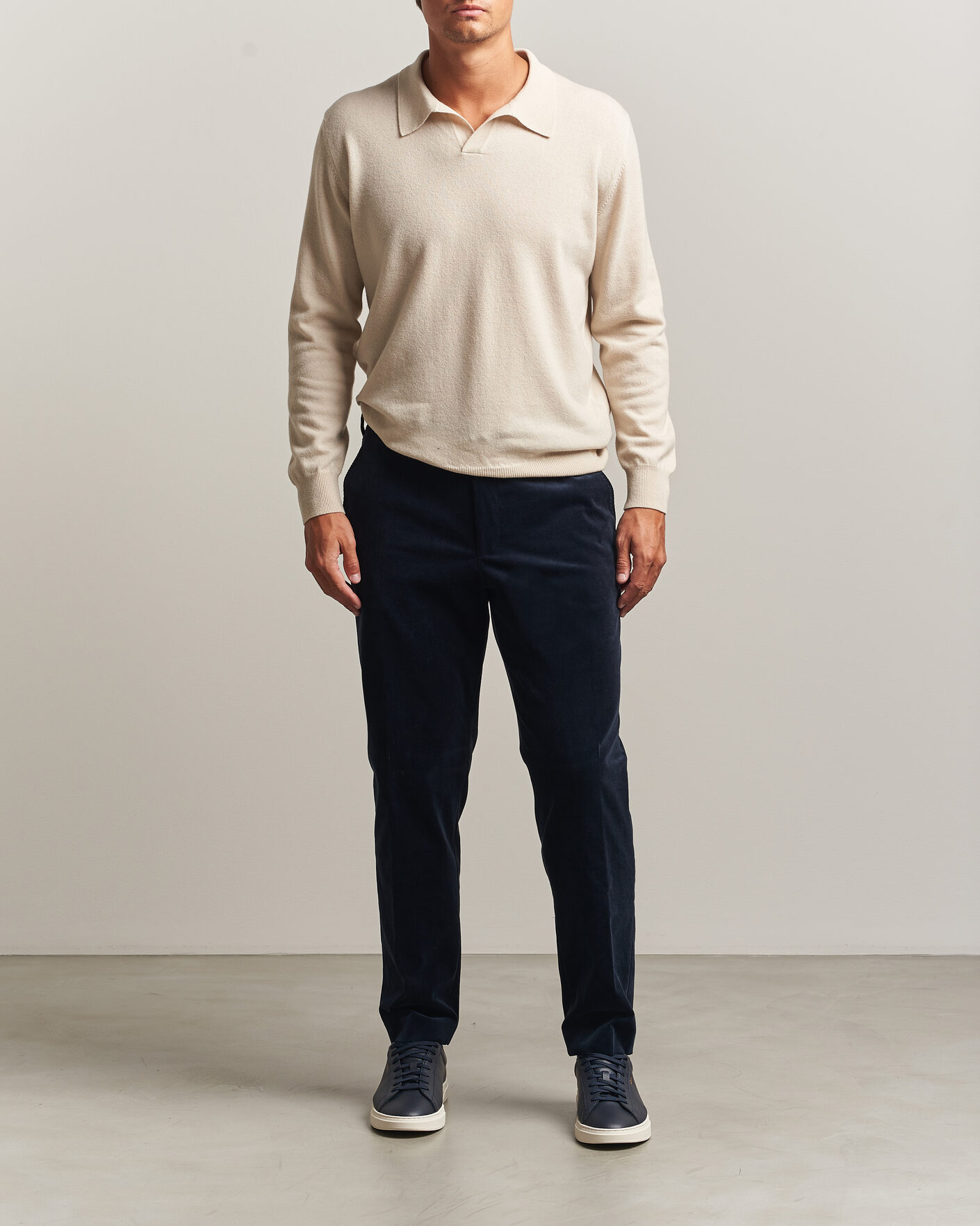 Homme | Pantalons | BOSS BLACK | Perin Corduroy Drawstring Trousers Dark Blue