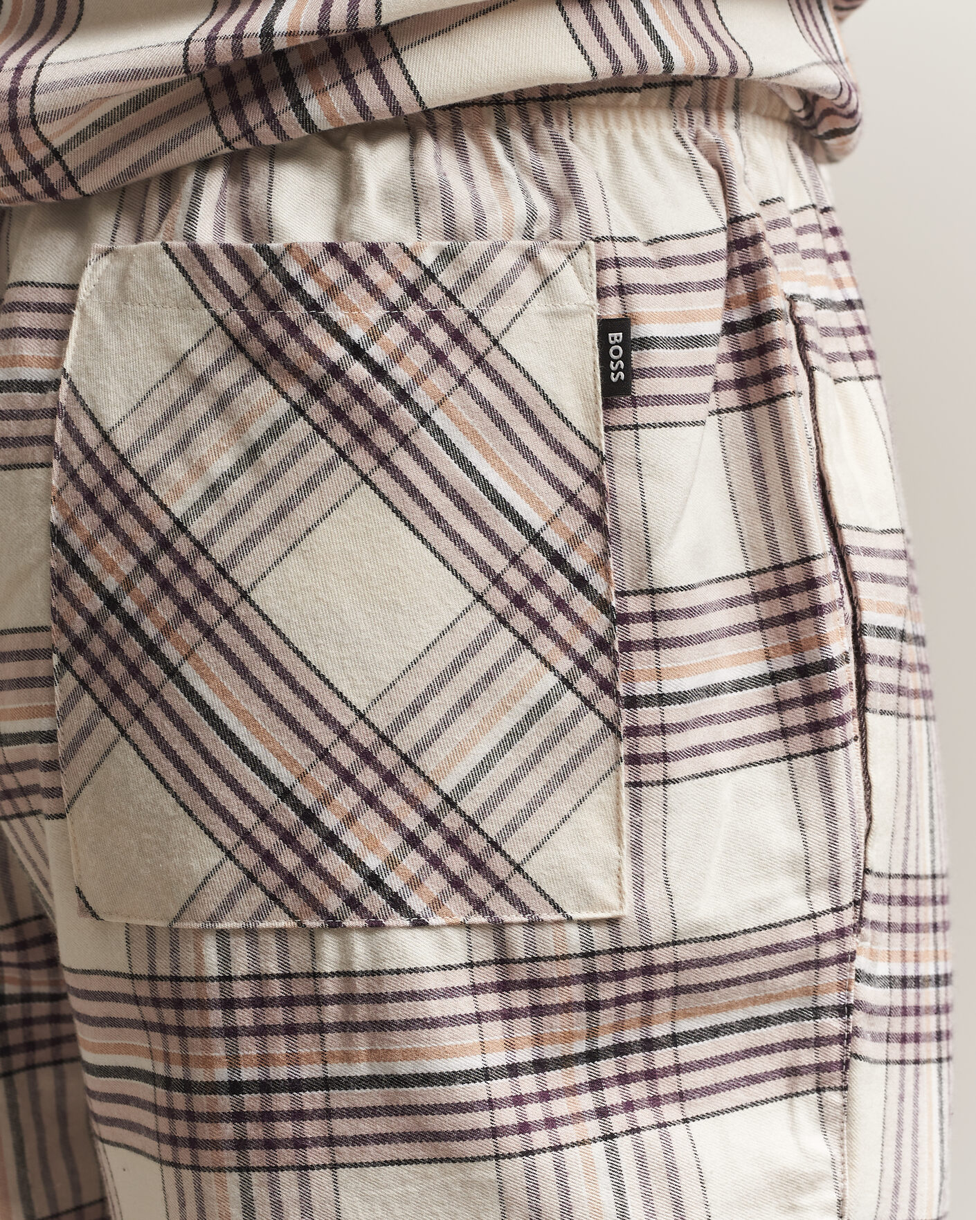 Homme | Peignoirs Et Pyjamas | BOSS BLACK | Checked Flannel Pyjama Set Open White