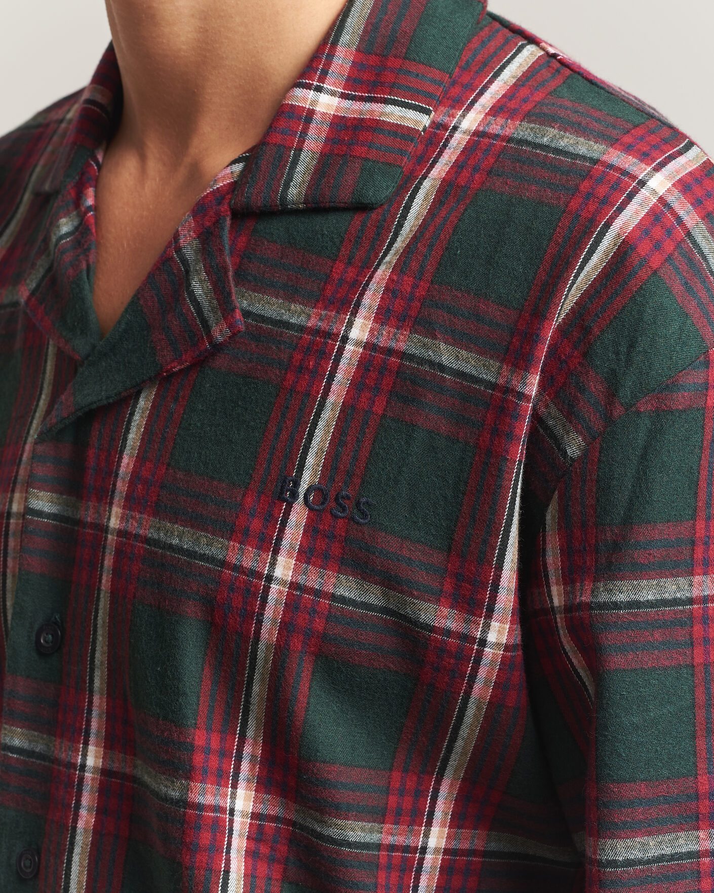 Homme | Peignoirs Et Pyjamas | BOSS BLACK | Checked Flannel Pyjama Set Open Red