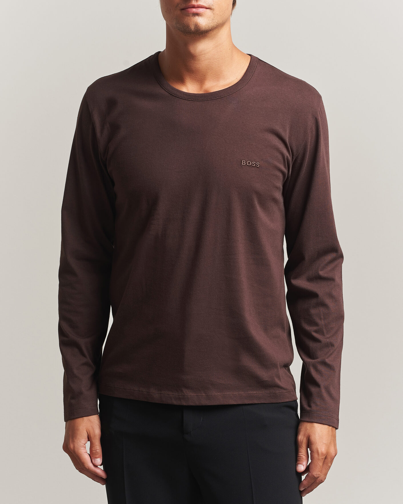 Homme | T-shirts | BOSS BLACK | 3-Pack Long Sleeve T-Shirt White/Black/Brown