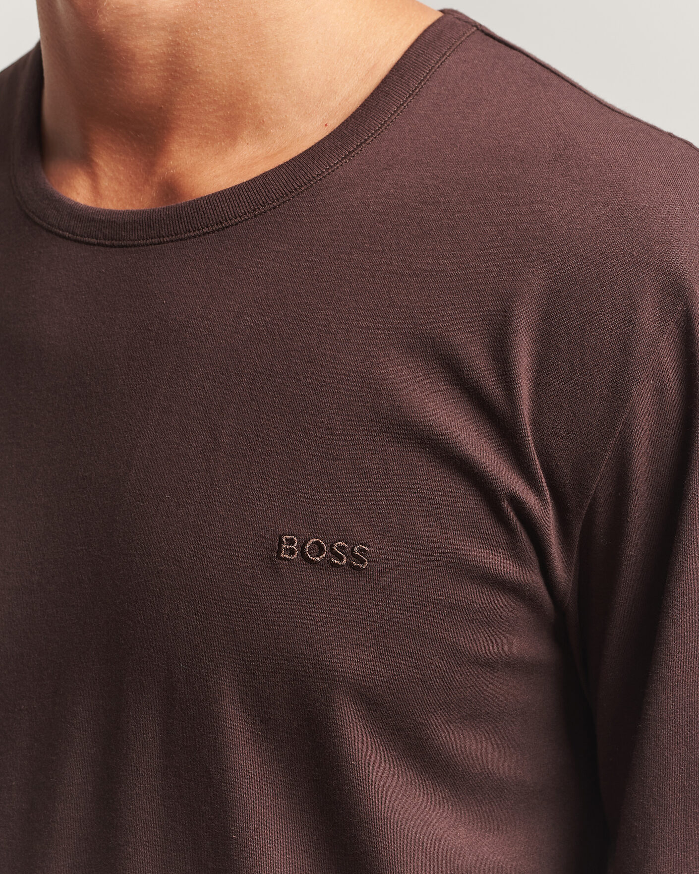 Homme | T-shirts | BOSS BLACK | 3-Pack Long Sleeve T-Shirt White/Black/Brown
