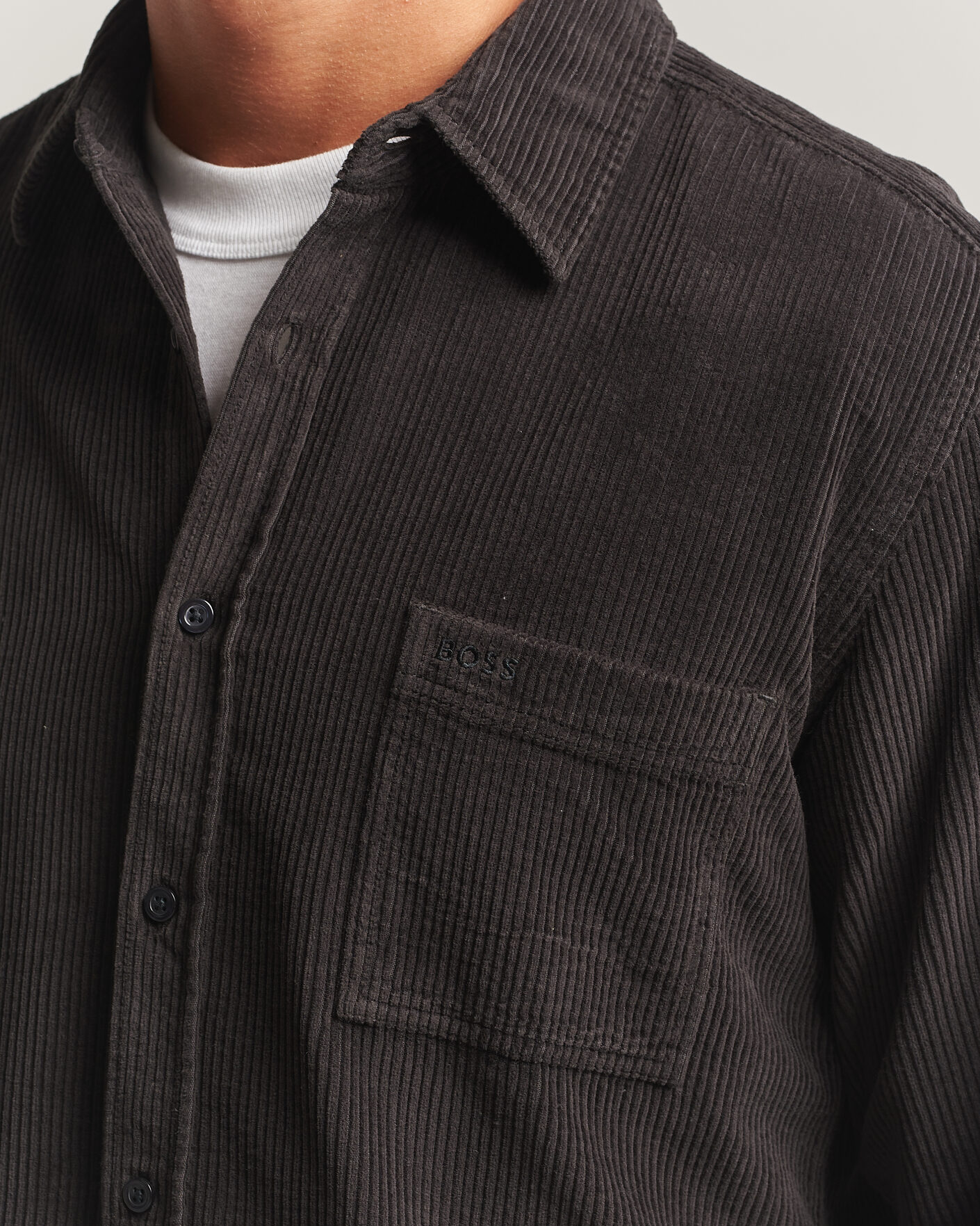 Homme | Chemises | BOSS ORANGE | Relegant Corduroy Shirt Black