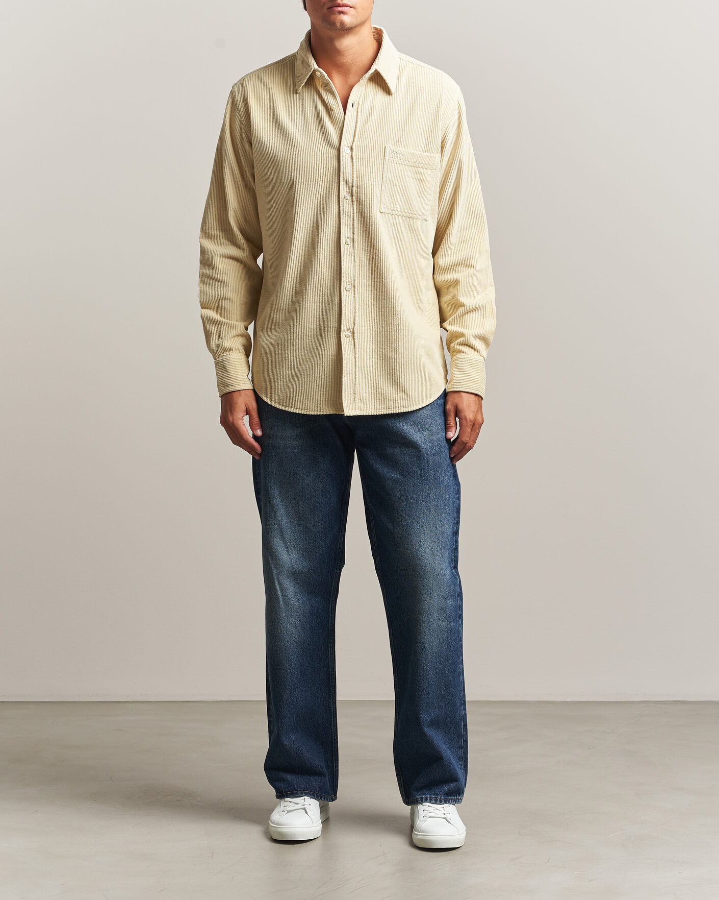 Homme | Chemises | BOSS ORANGE | Relegant Corduroy Shirt Light Beige