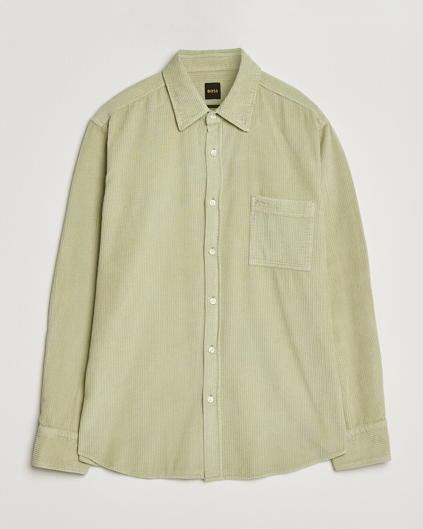 Homme | Chemises | BOSS ORANGE | Relegant Corduroy Shirt Open Green
