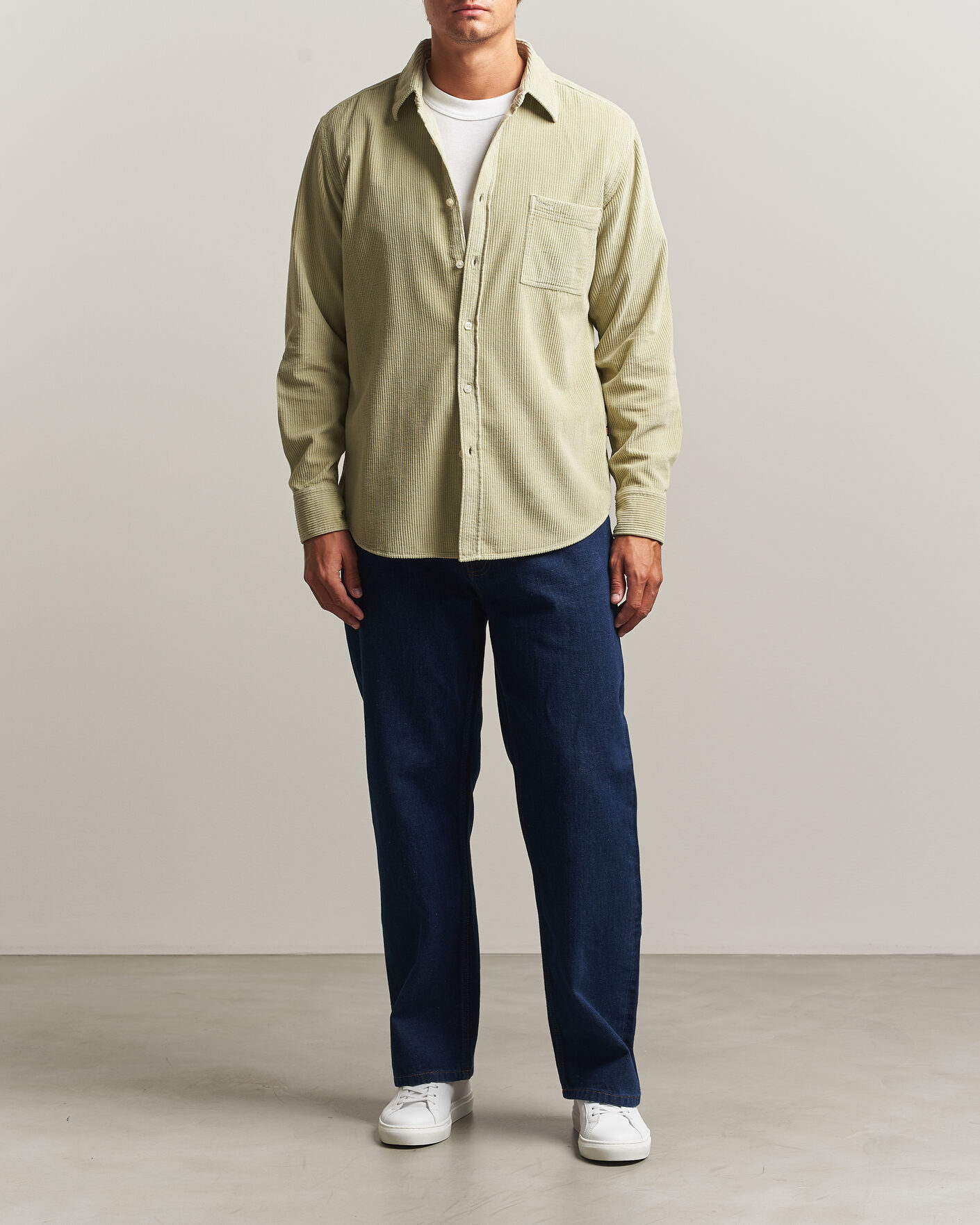 Homme | Chemises | BOSS ORANGE | Relegant Corduroy Shirt Open Green