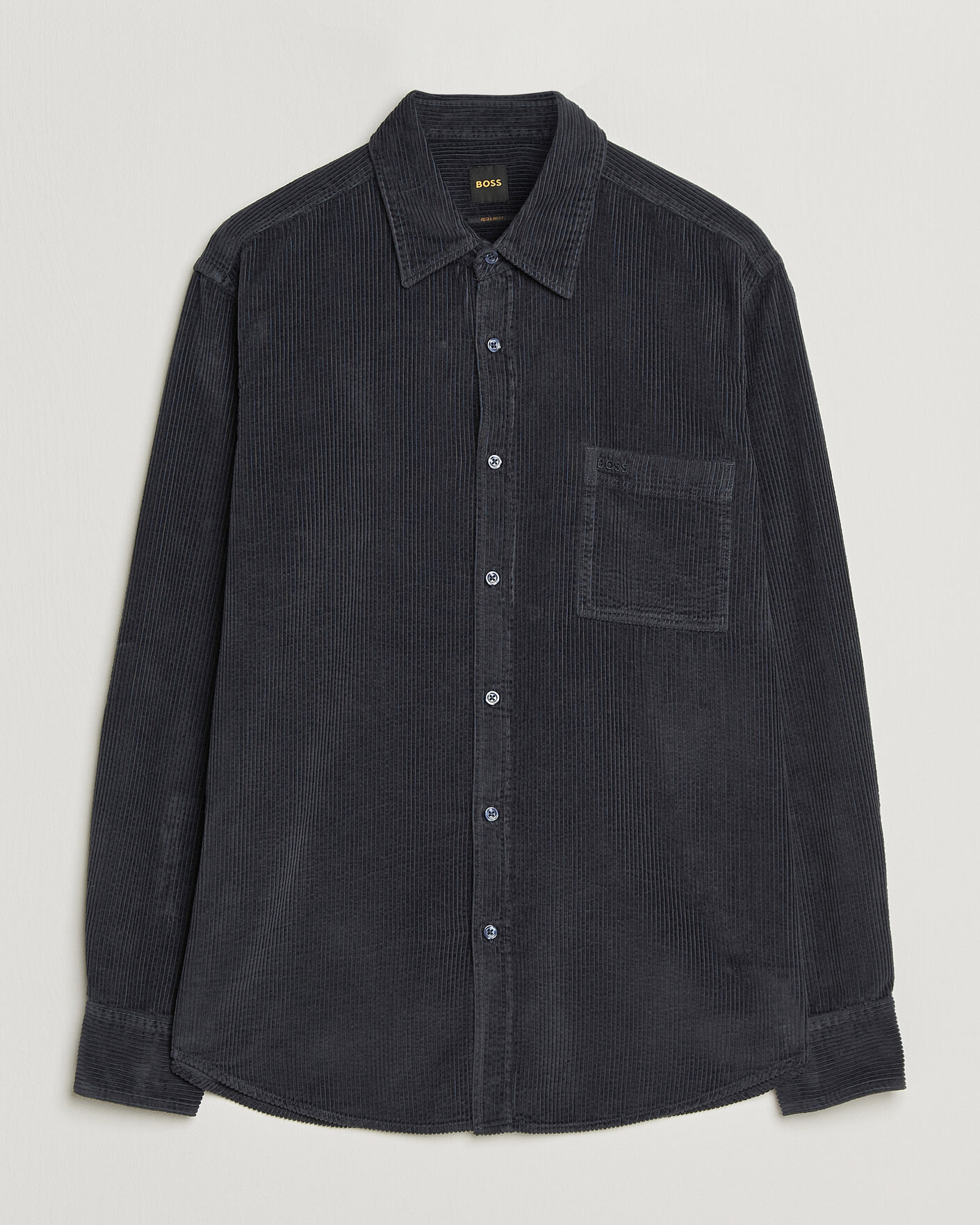 Homme | Chemises | BOSS ORANGE | Relegant Corduroy Shirt Dark Blue