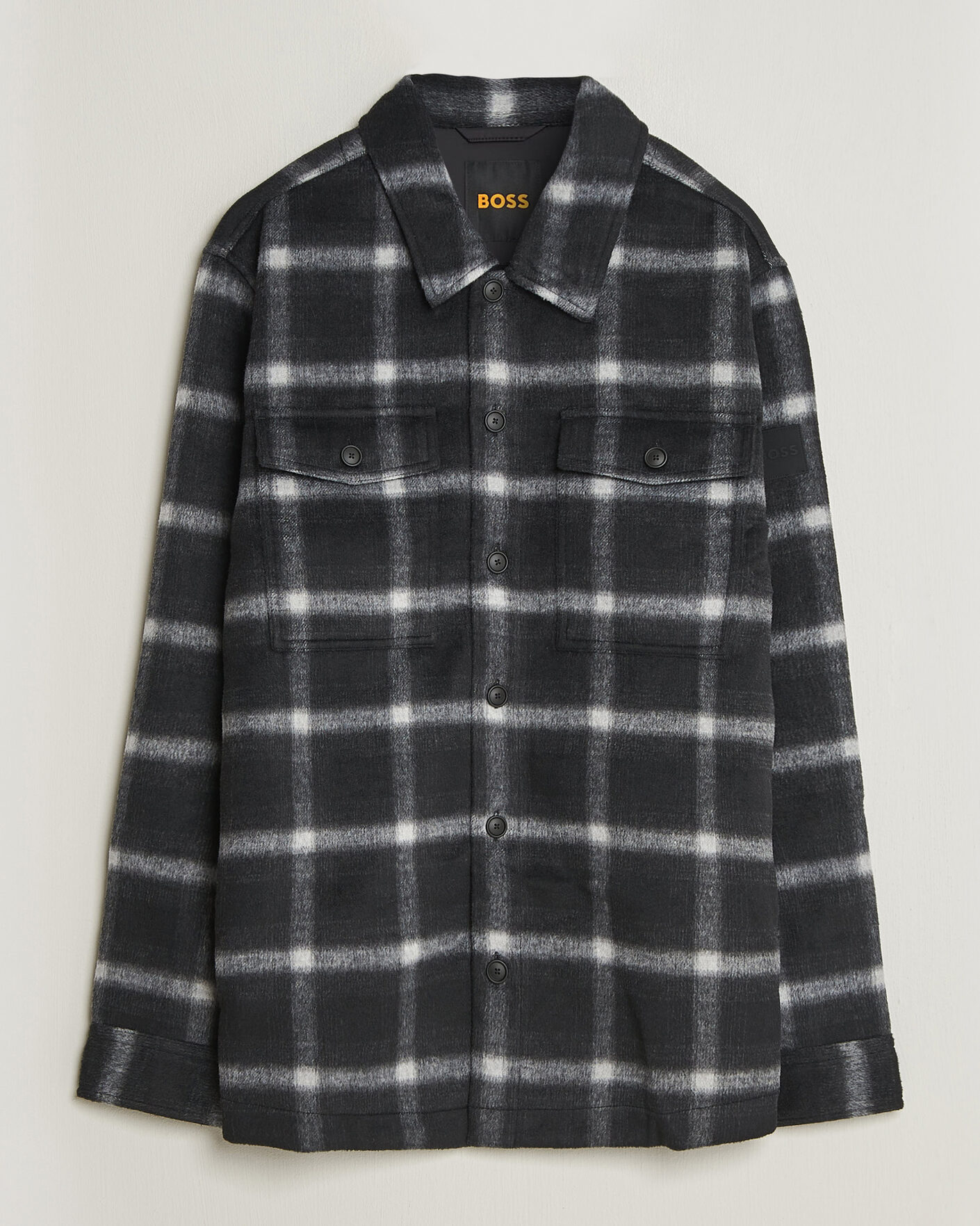 Homme | Manteaux Et Vestes | BOSS ORANGE | Losky Flannel Checked Overshirt Black