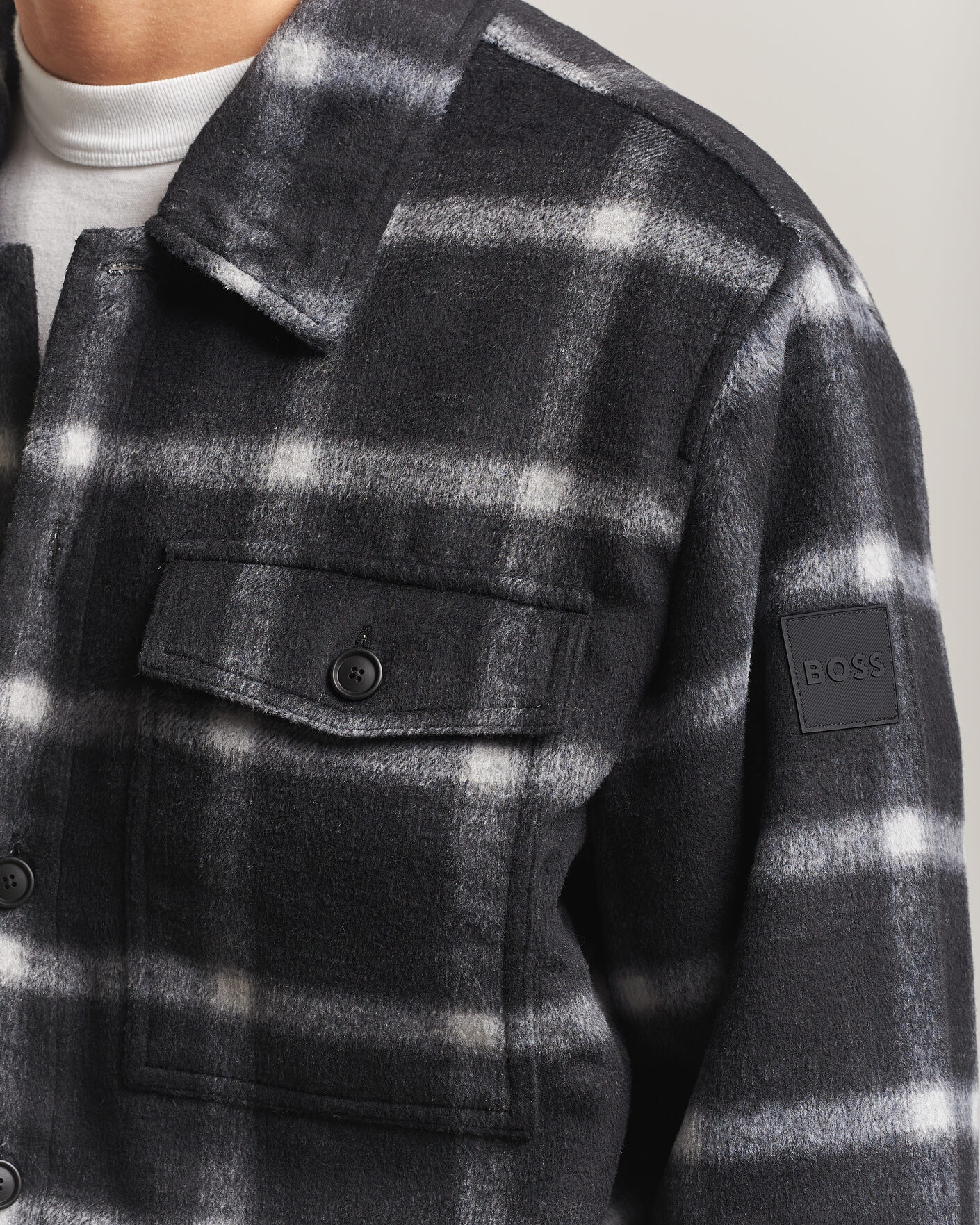 Homme | Manteaux Et Vestes | BOSS ORANGE | Losky Flannel Checked Overshirt Black