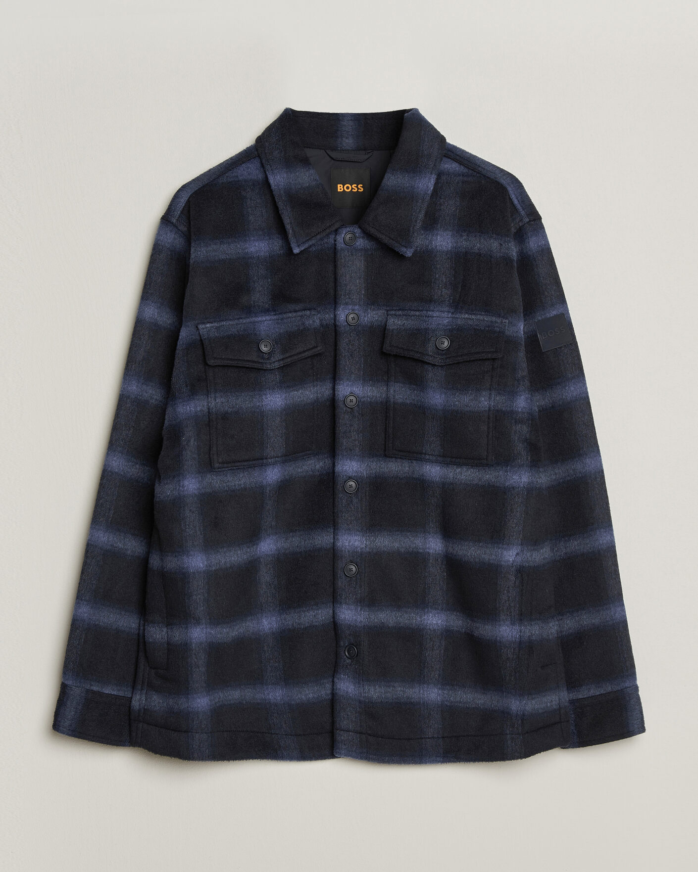 Homme | Manteaux Et Vestes | BOSS ORANGE | Losky Flannel Checked Overshirt Dark Blue