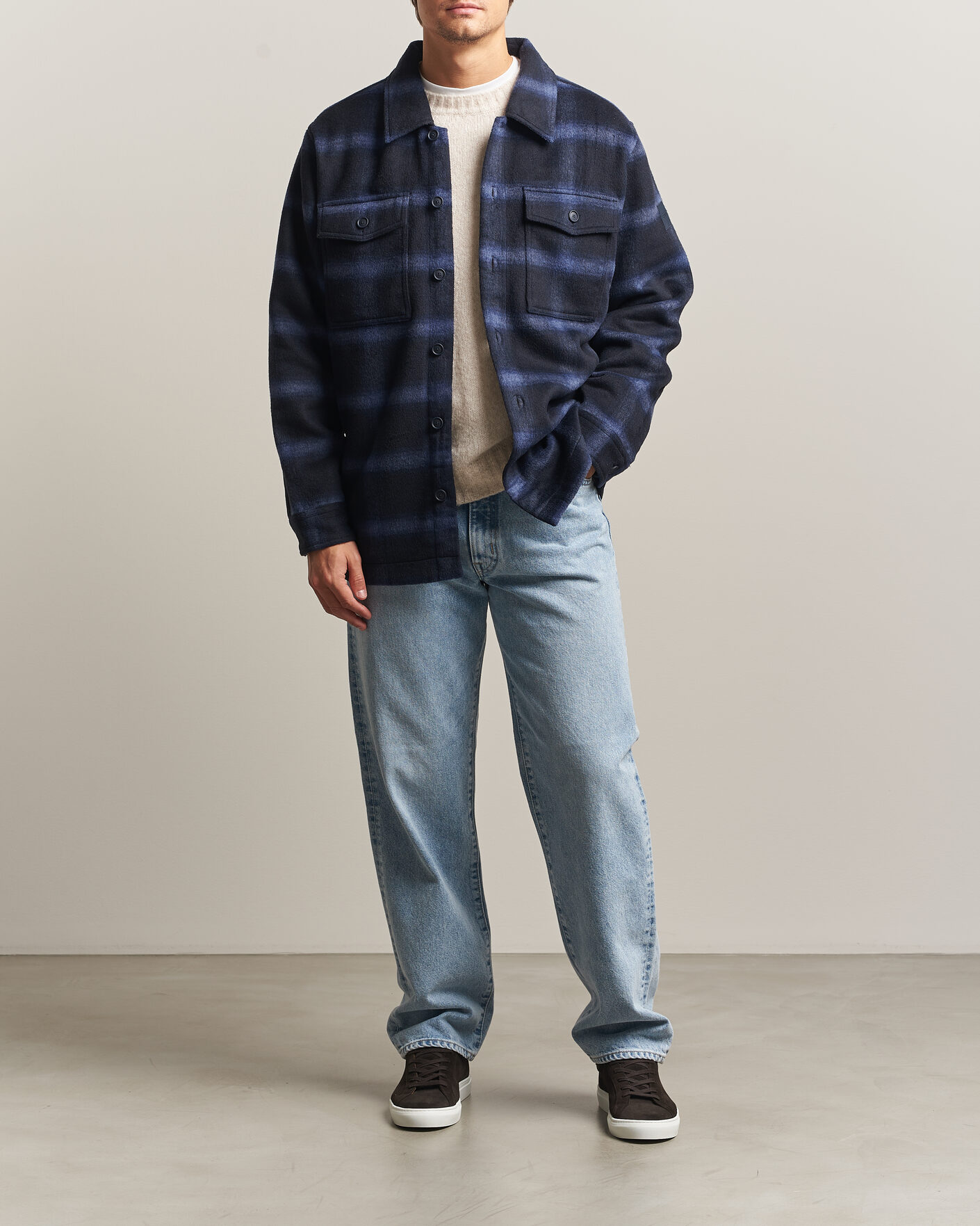 Homme | Manteaux Et Vestes | BOSS ORANGE | Losky Flannel Checked Overshirt Dark Blue
