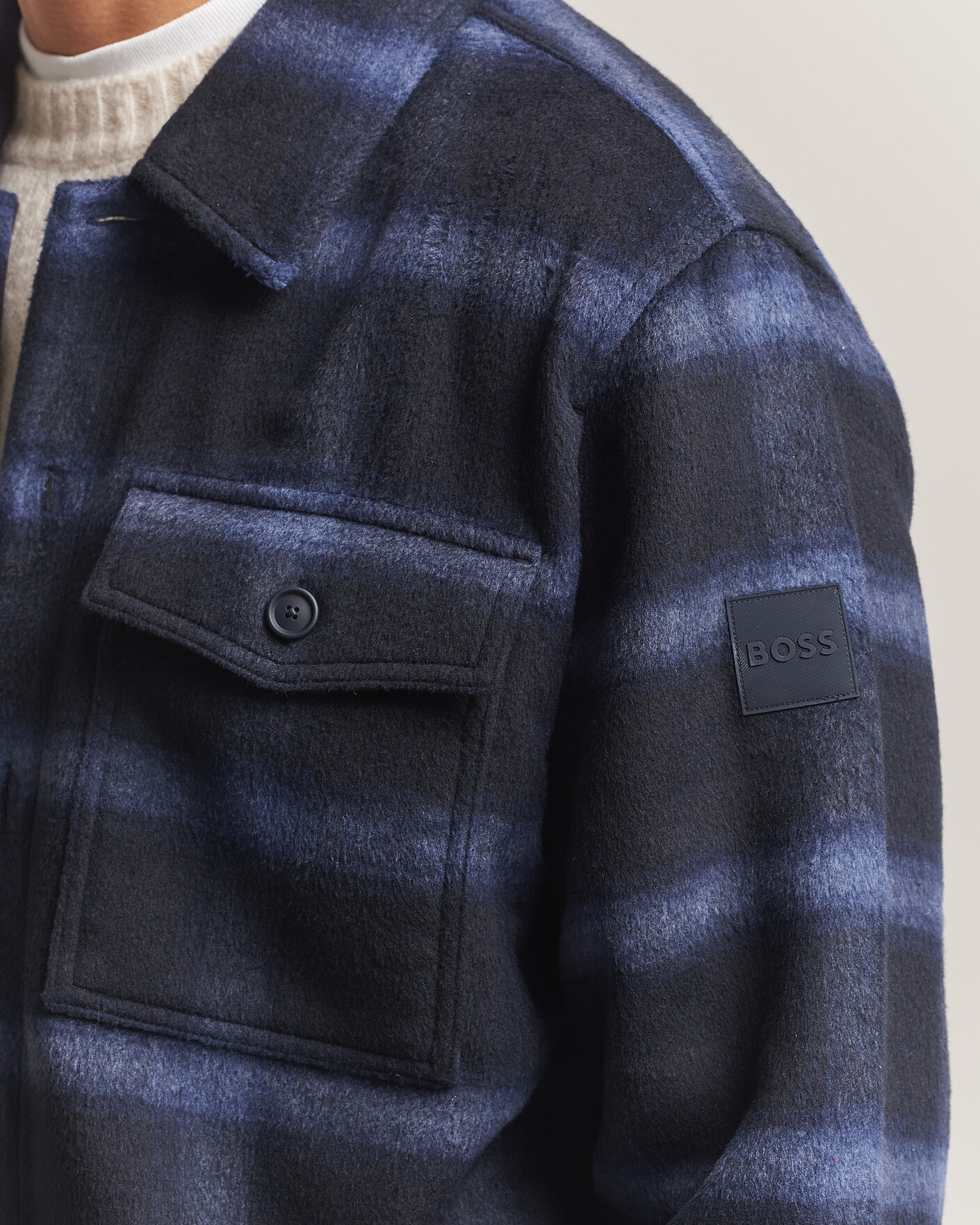 Homme | Manteaux Et Vestes | BOSS ORANGE | Losky Flannel Checked Overshirt Dark Blue