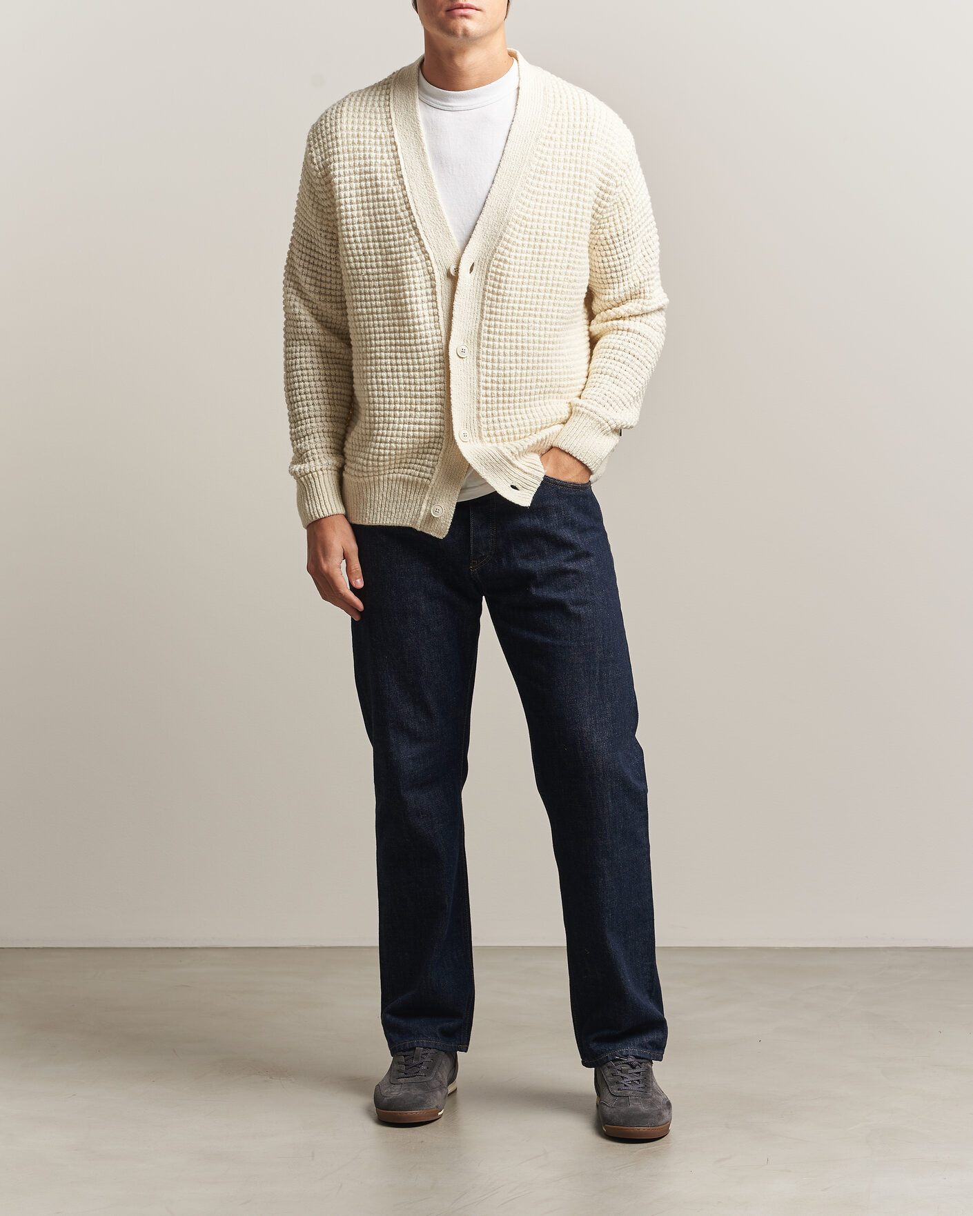 Homme | Pulls Et Tricots | BOSS ORANGE | Korsico Wool Knitted Cardigan Open White
