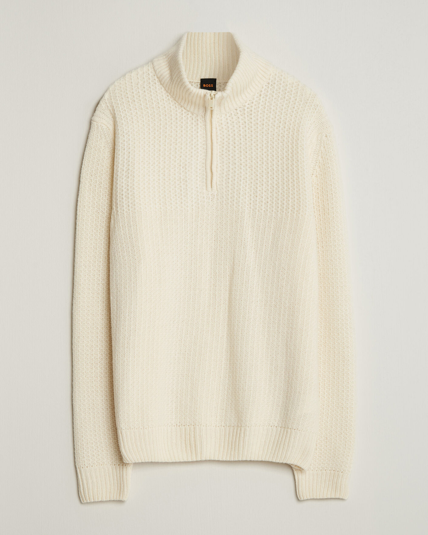 Homme | Pulls Et Tricots | BOSS ORANGE | Kenter Wool Knitted Half Zip Open White