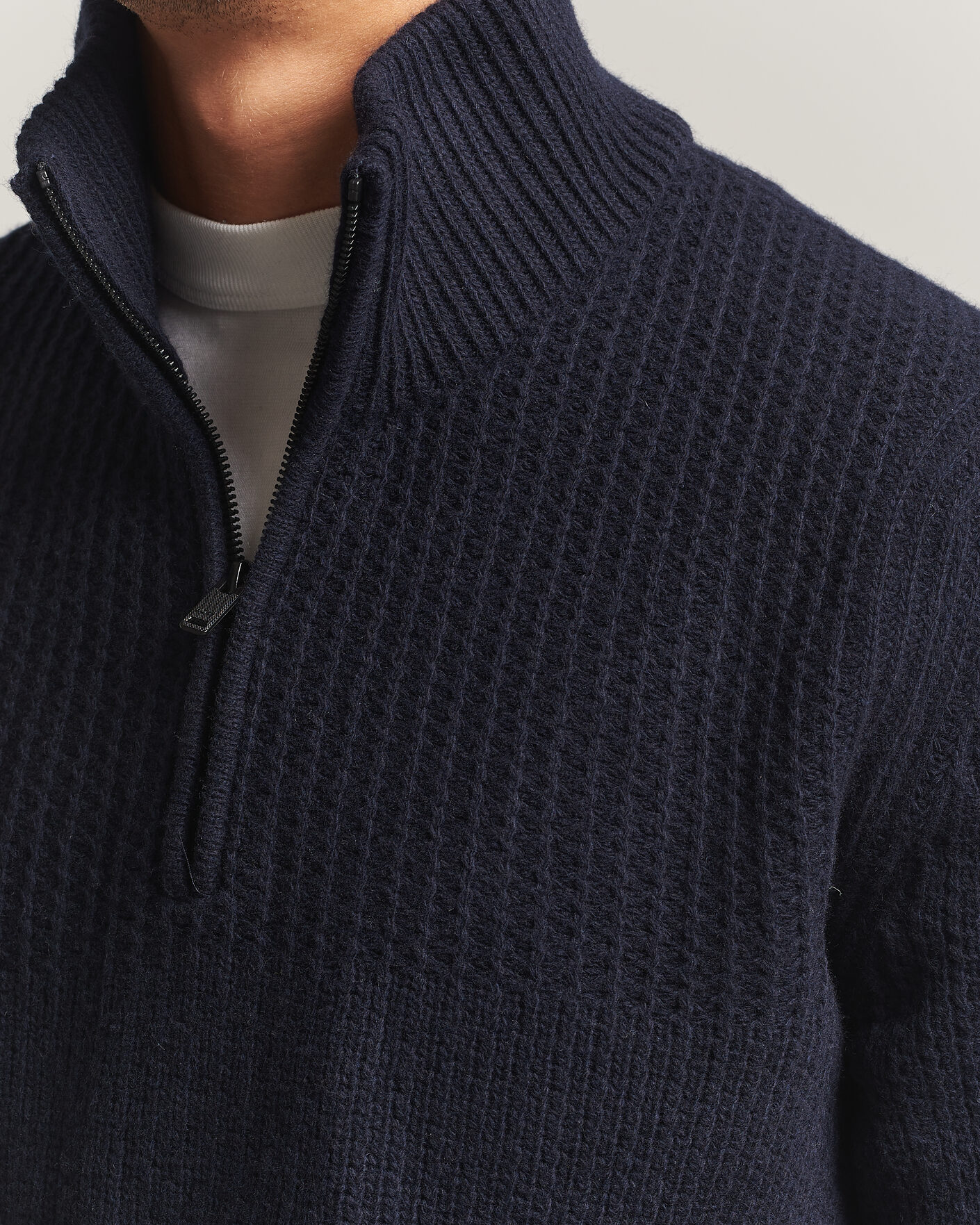 Homme | Pulls Et Tricots | BOSS ORANGE | Kenter Wool Knitted Half Zip Dark Blue