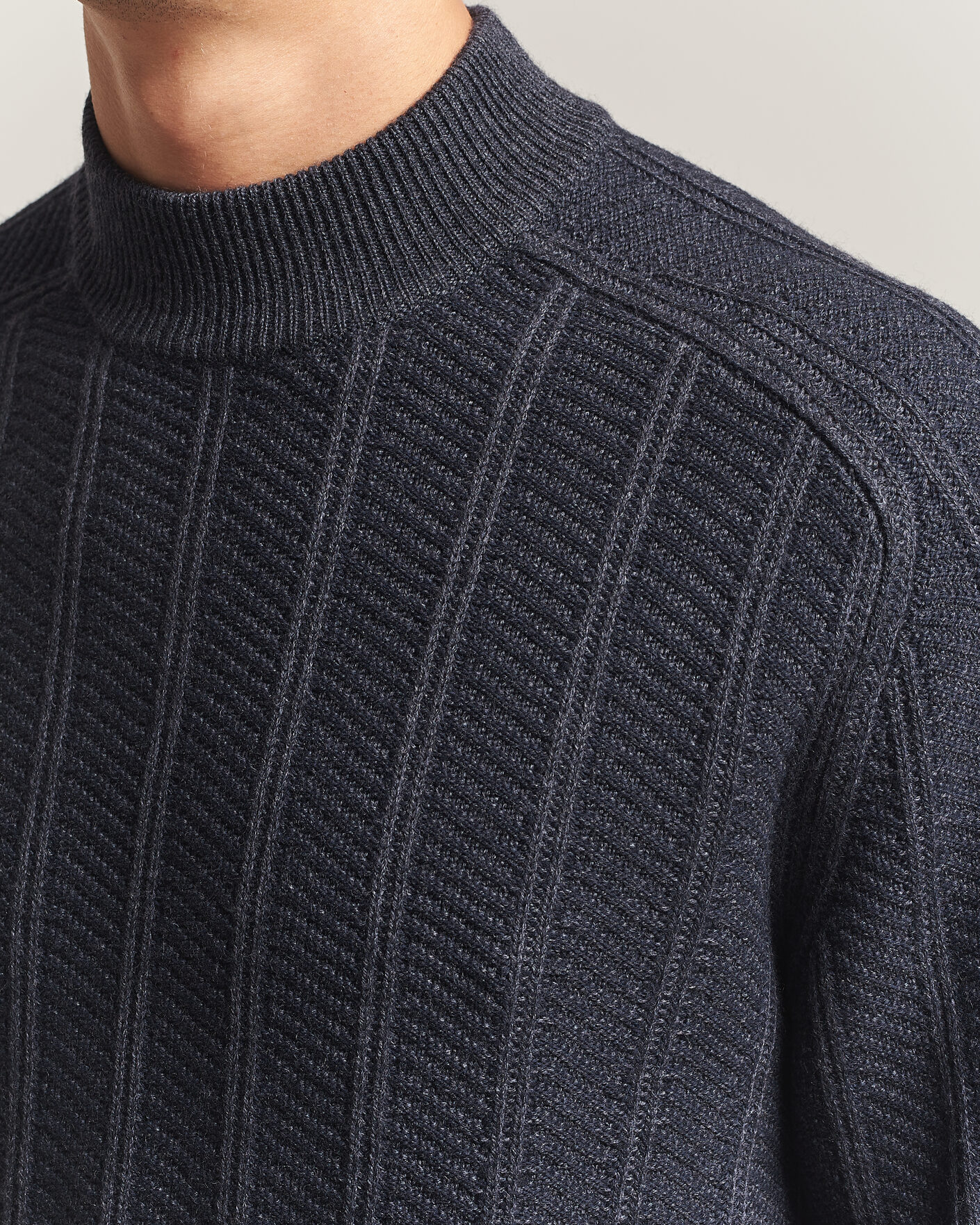 Homme | Pulls Et Tricots | BOSS ORANGE | Katoolo Wool/Cotton Knitted Turtleneck Dark Blue