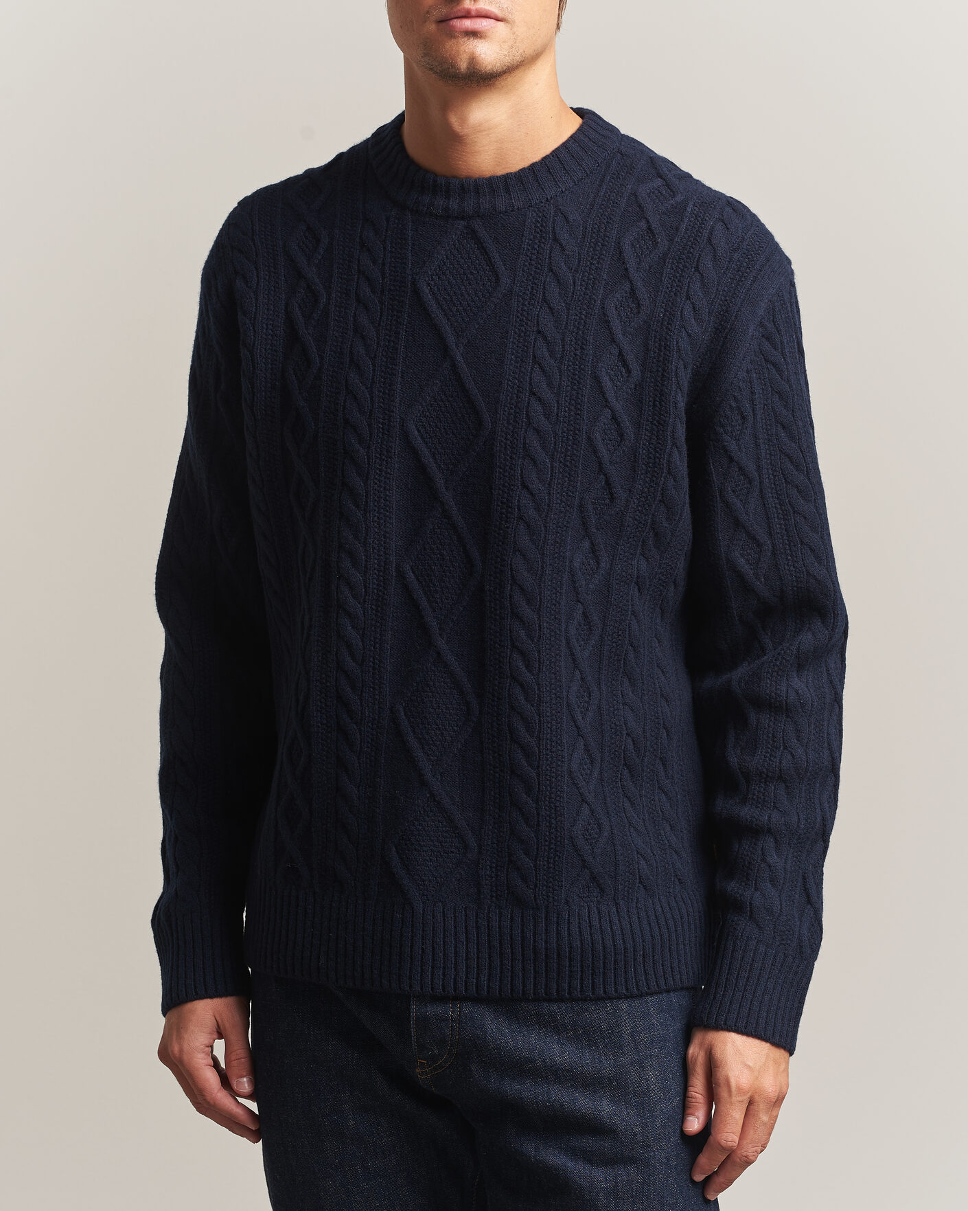 Homme | Pulls Et Tricots | BOSS ORANGE | Atreccio Wool Structured Knitted Sweater Dark Blue