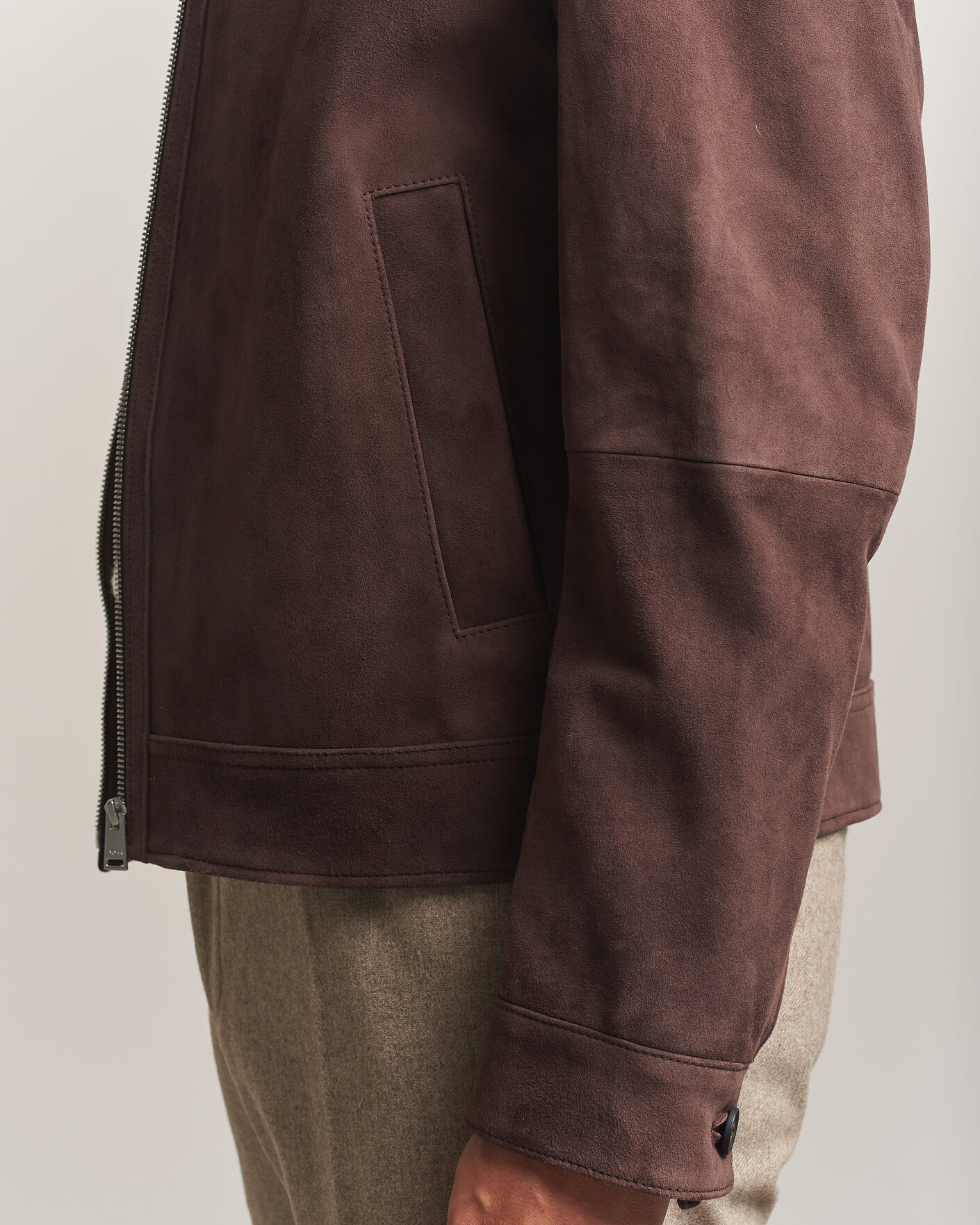 Homme | Manteaux Et Vestes | BOSS BLACK | Malbano Suede Jacket Dark Brown