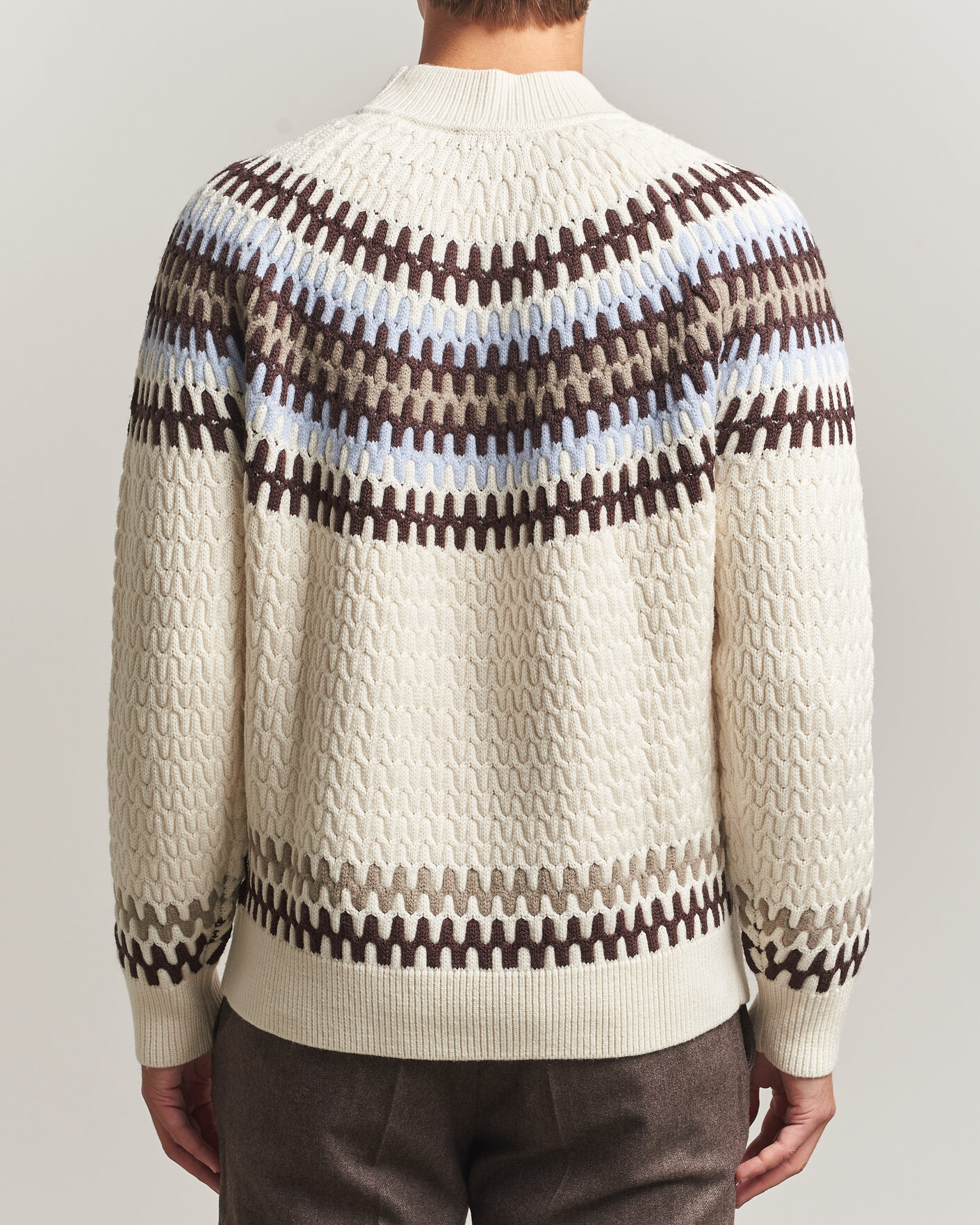 Homme | Pulls Et Tricots | BOSS BLACK | Fiotto Wool Fairisle Sweater Open White