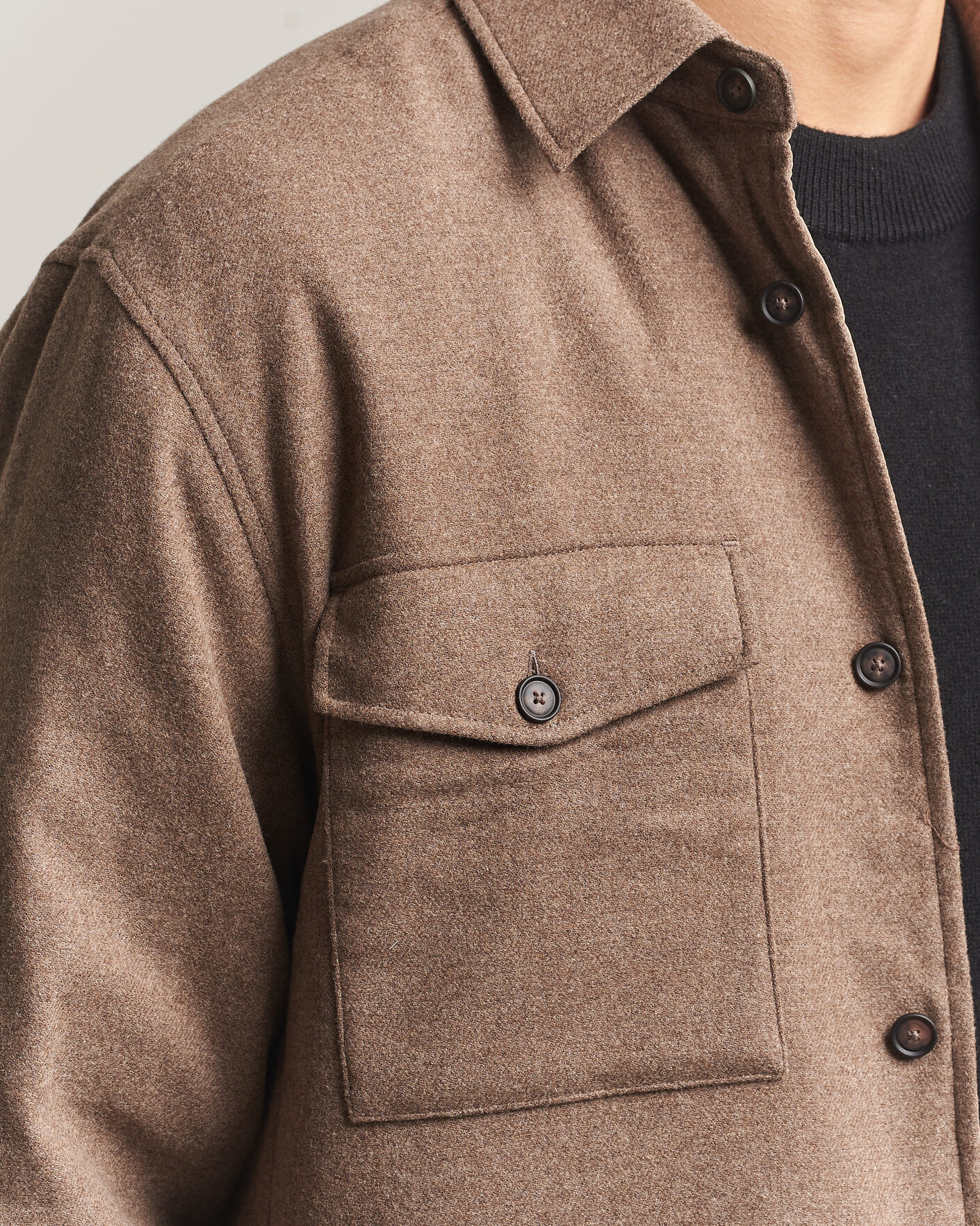 Homme | Chemises | BOSS BLACK | Colin Brushed Pocket Overshirt Open Brown