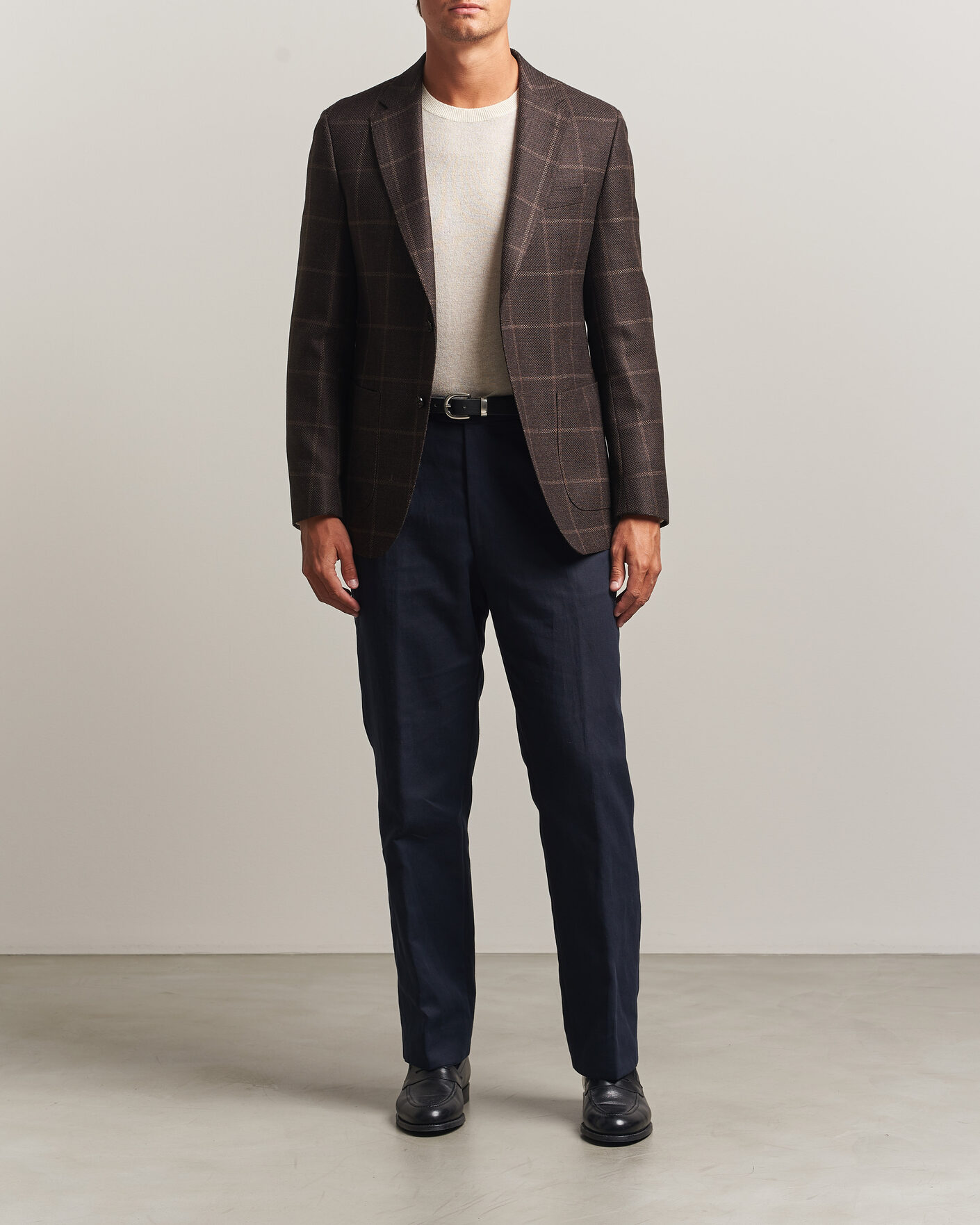 Homme | Blazers | BOSS BLACK | Hutson Checked Wool Blazer Dark Brown