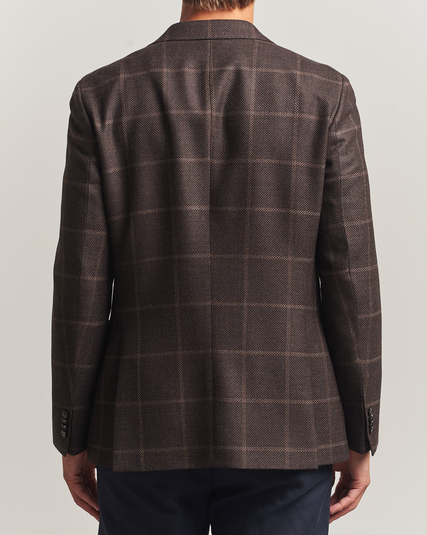 Homme | Blazers | BOSS BLACK | Hutson Checked Wool Blazer Dark Brown