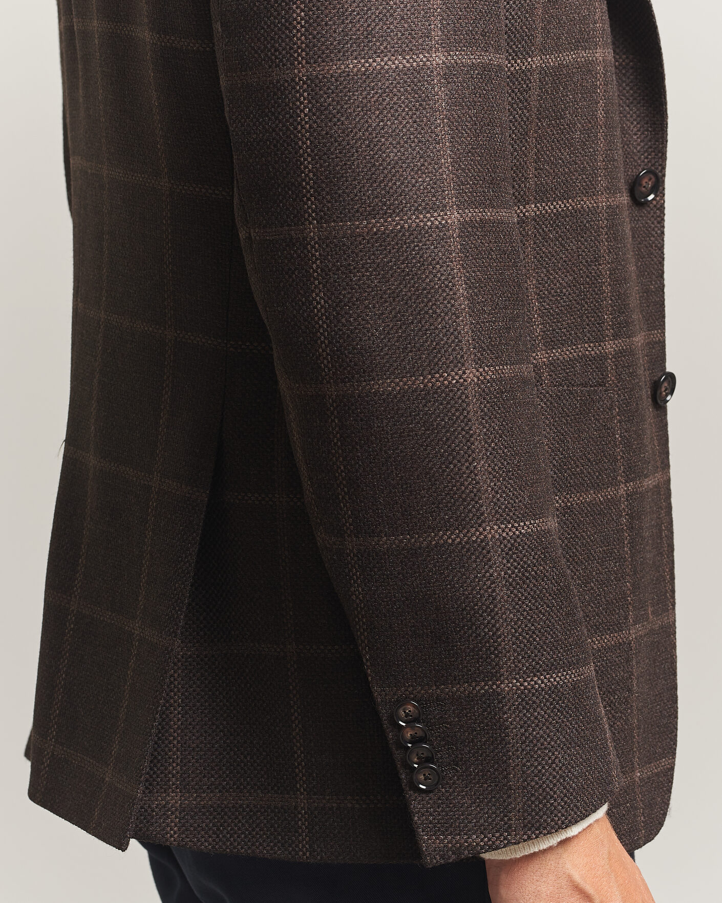 Homme | Blazers | BOSS BLACK | Hutson Checked Wool Blazer Dark Brown