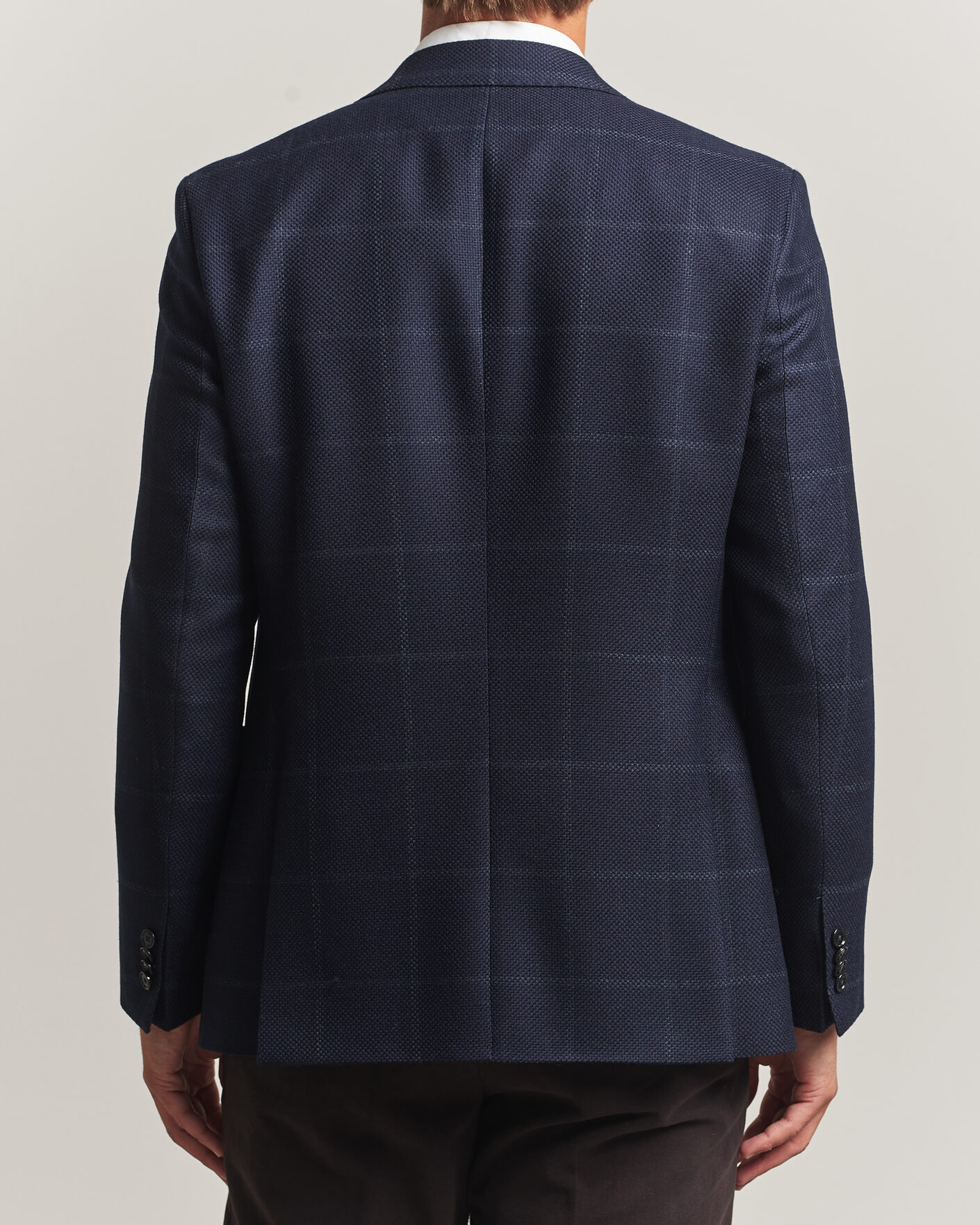 Homme | Blazers | BOSS BLACK | Hutson Checked Wool Blazer Dark Blue
