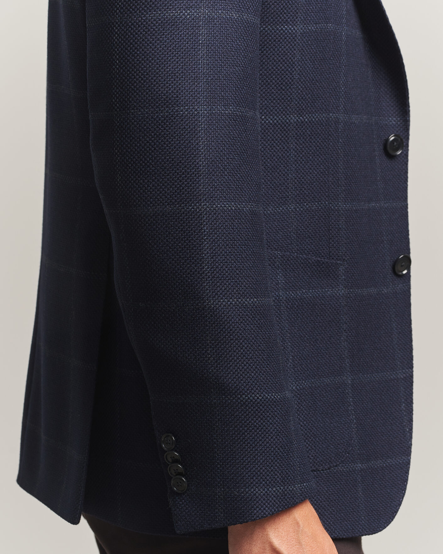 Homme | Blazers | BOSS BLACK | Hutson Checked Wool Blazer Dark Blue