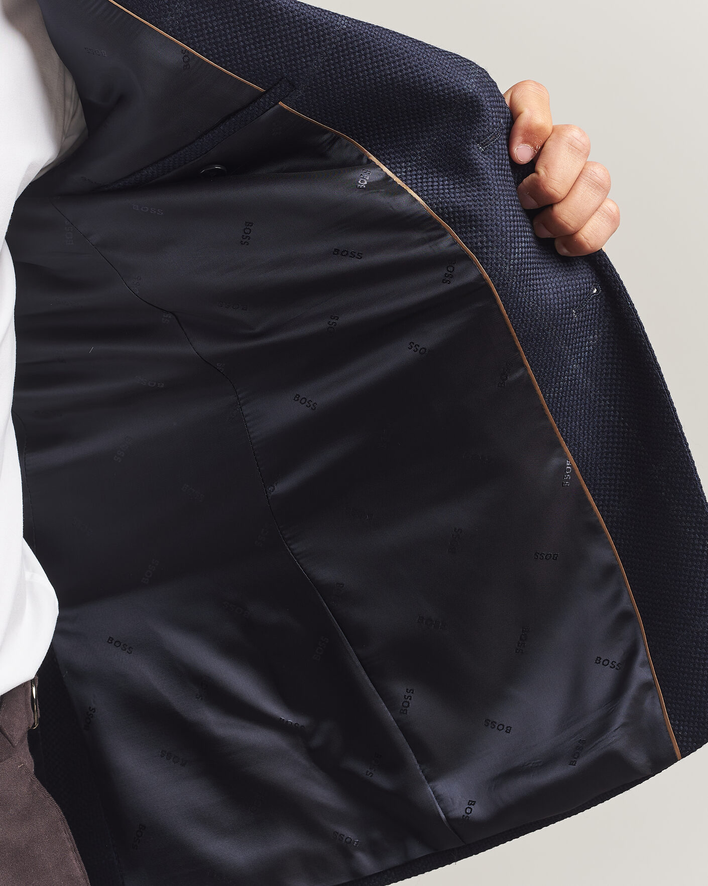 Homme | Blazers | BOSS BLACK | Hutson Checked Wool Blazer Dark Blue