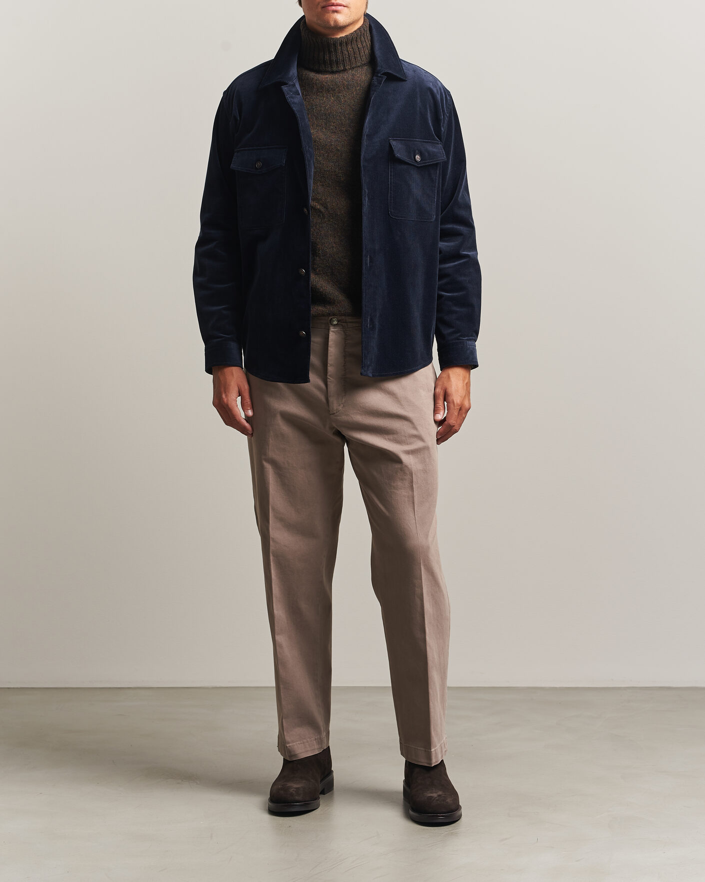 Homme | Chemises | BOSS BLACK | Carper Corduroy Overshirt Dark Blue