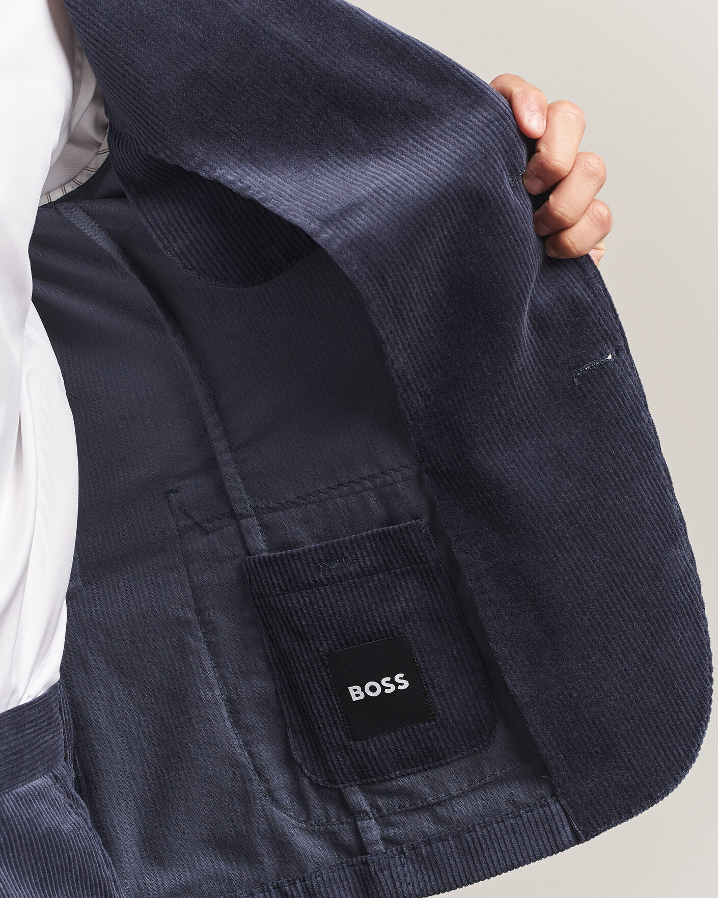 Homme | Blazers | BOSS BLACK | Hanry Corduroy Suit Blazer Open Blue