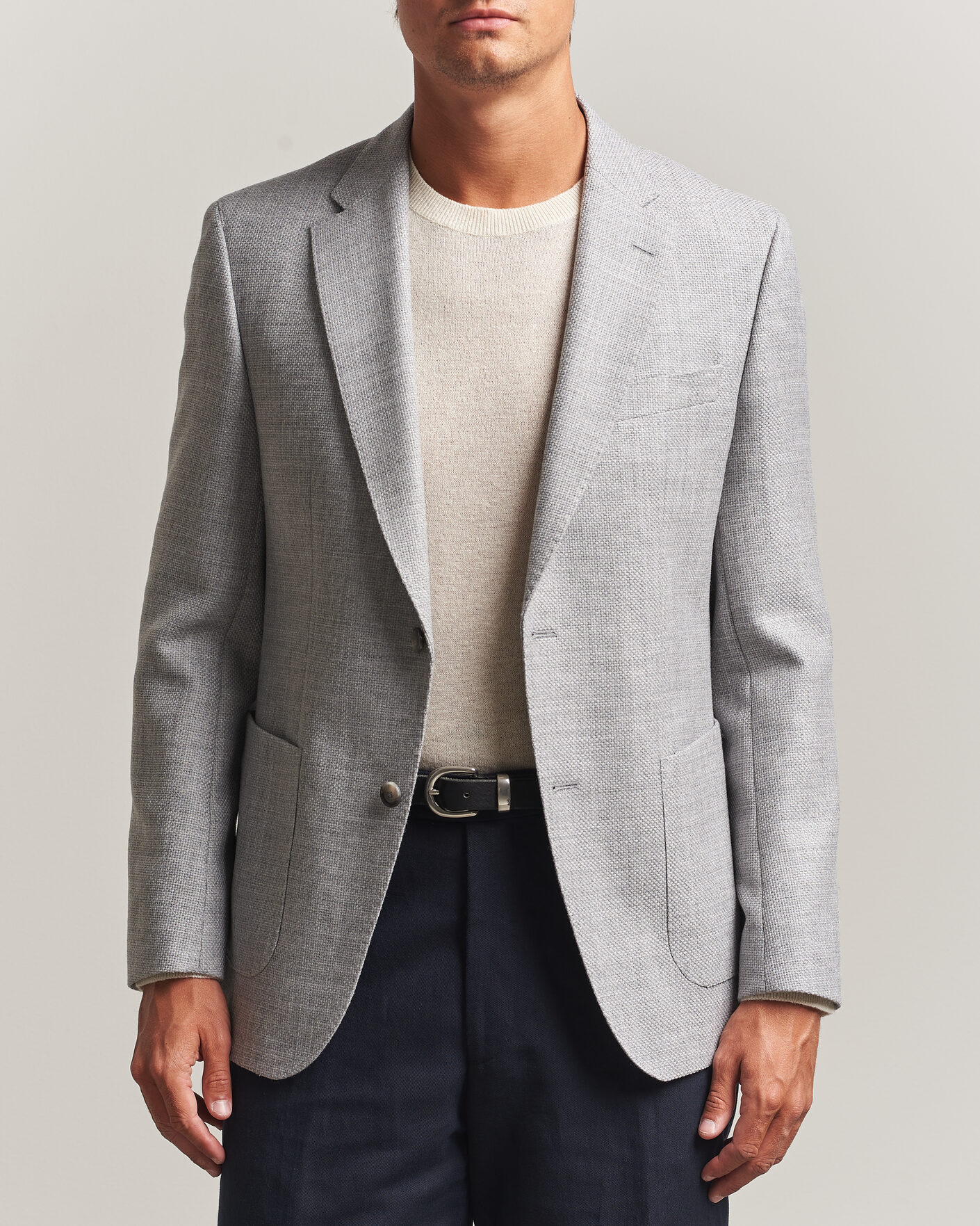 Homme | Blazers | BOSS BLACK | Hutson Wool Patch Pocket Blazer Light Grey