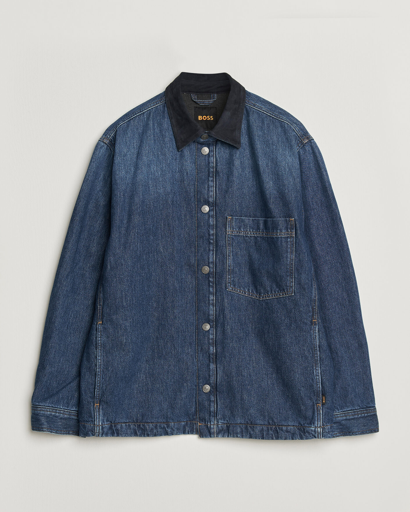 Homme | Chemises | BOSS ORANGE | Laredo Denim Overshirt Navy