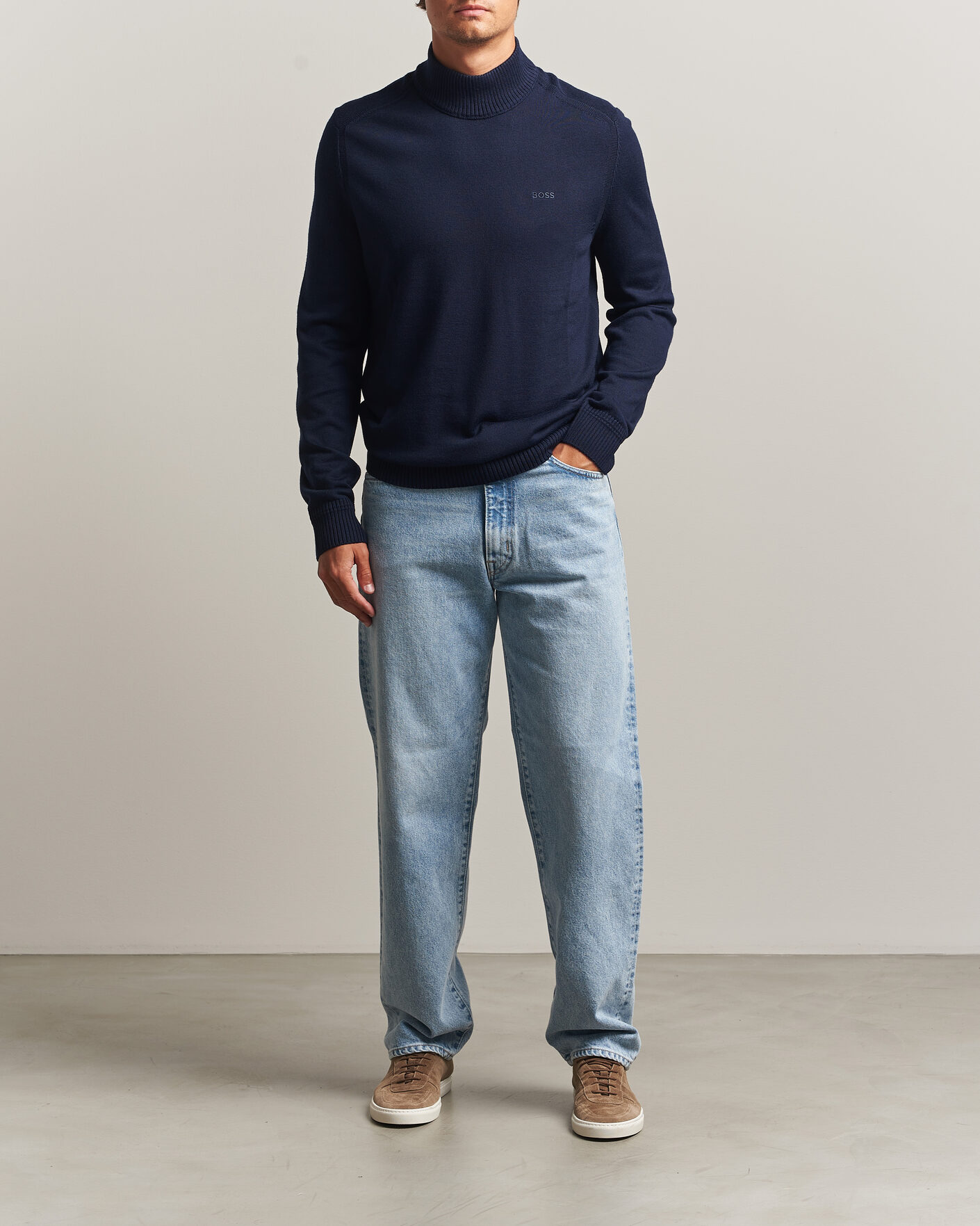 Homme | Pulls Et Tricots | BOSS ORANGE | Avac Knitted Turtleneck Dark Blue