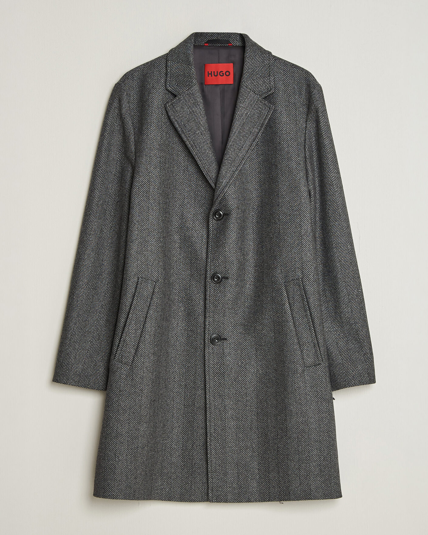 Homme | Manteaux Et Vestes | HUGO | Malte Herringbone Coat Dark Grey