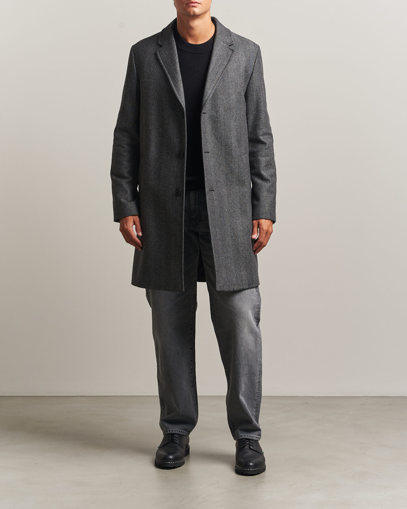 Homme | Manteaux Et Vestes | HUGO | Malte Herringbone Coat Dark Grey