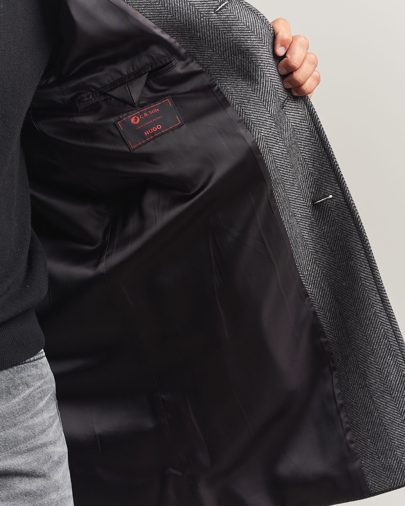 Homme | Manteaux Et Vestes | HUGO | Malte Herringbone Coat Dark Grey