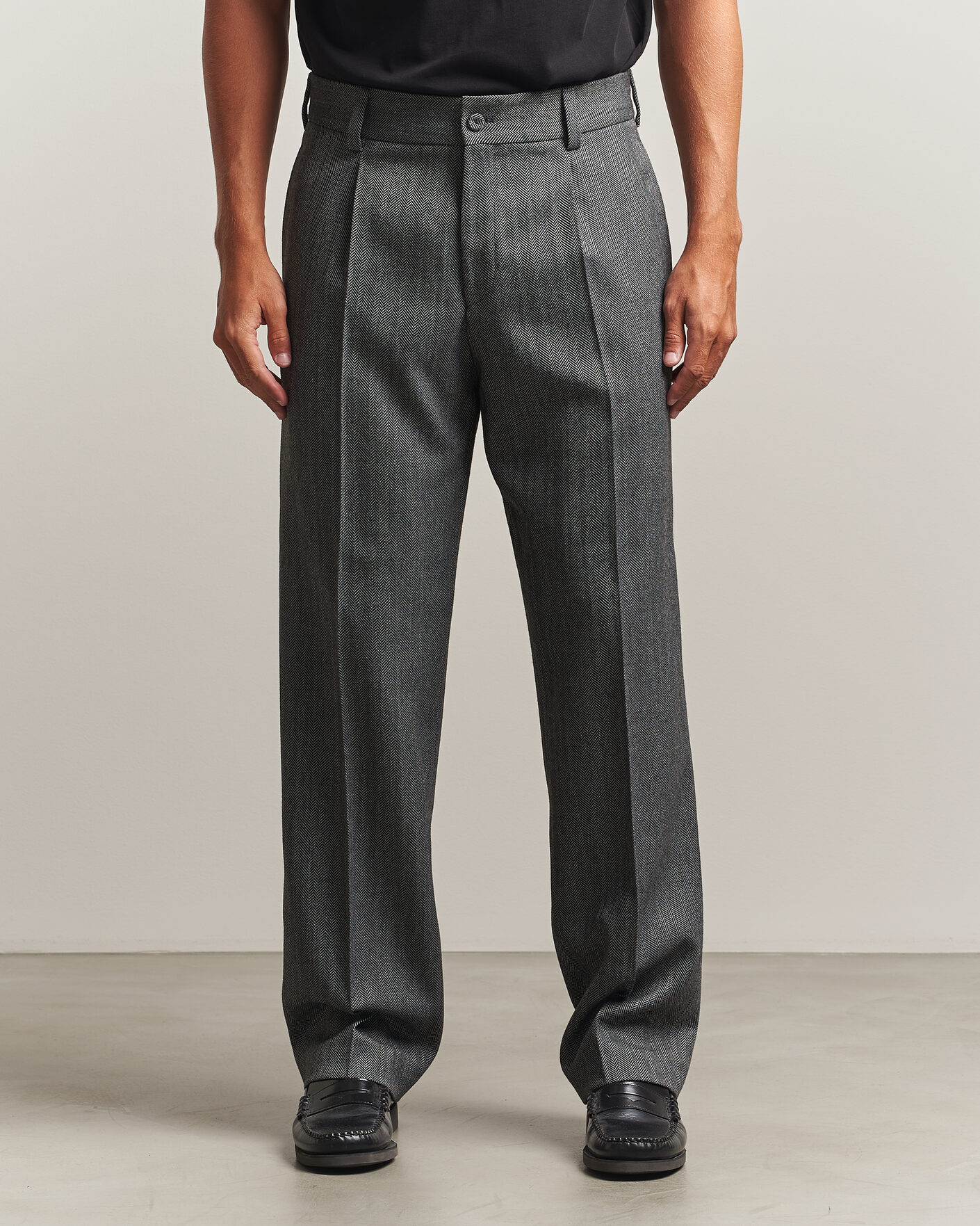 Homme | Pantalons | HUGO | Flips Herringbone Suit Trousers Dark Grey