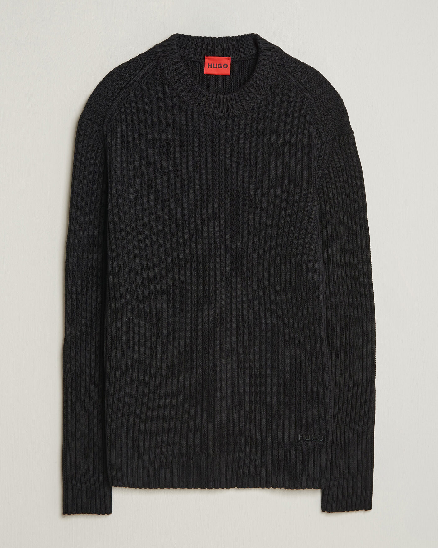 Homme | Pulls Et Tricots | HUGO | Sribban Cotton Knitted Sweater Black