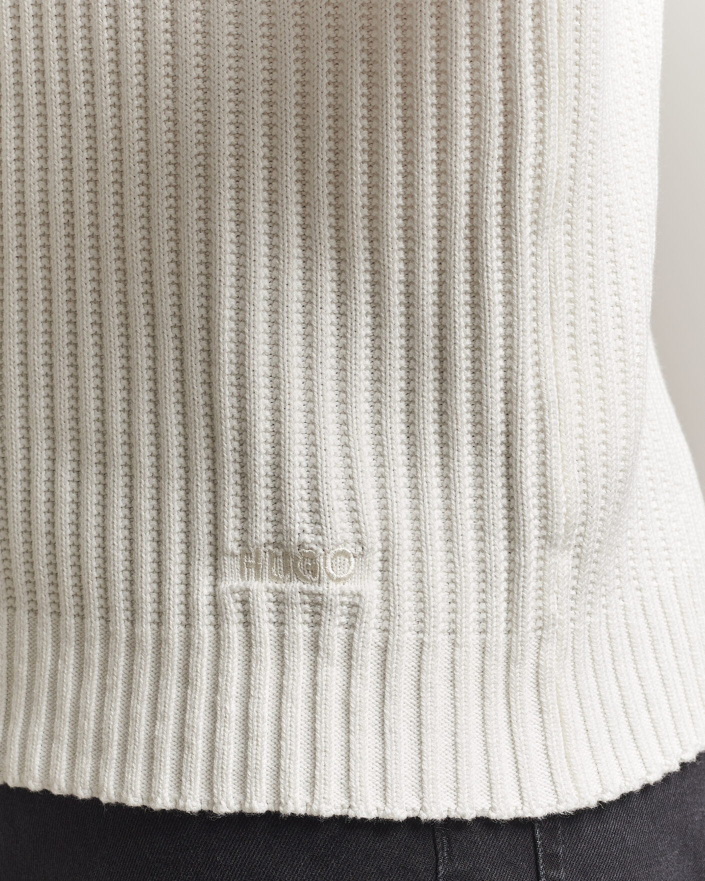 Homme | Pulls Et Tricots | HUGO | Sribban Cotton Knitted Sweater Natural
