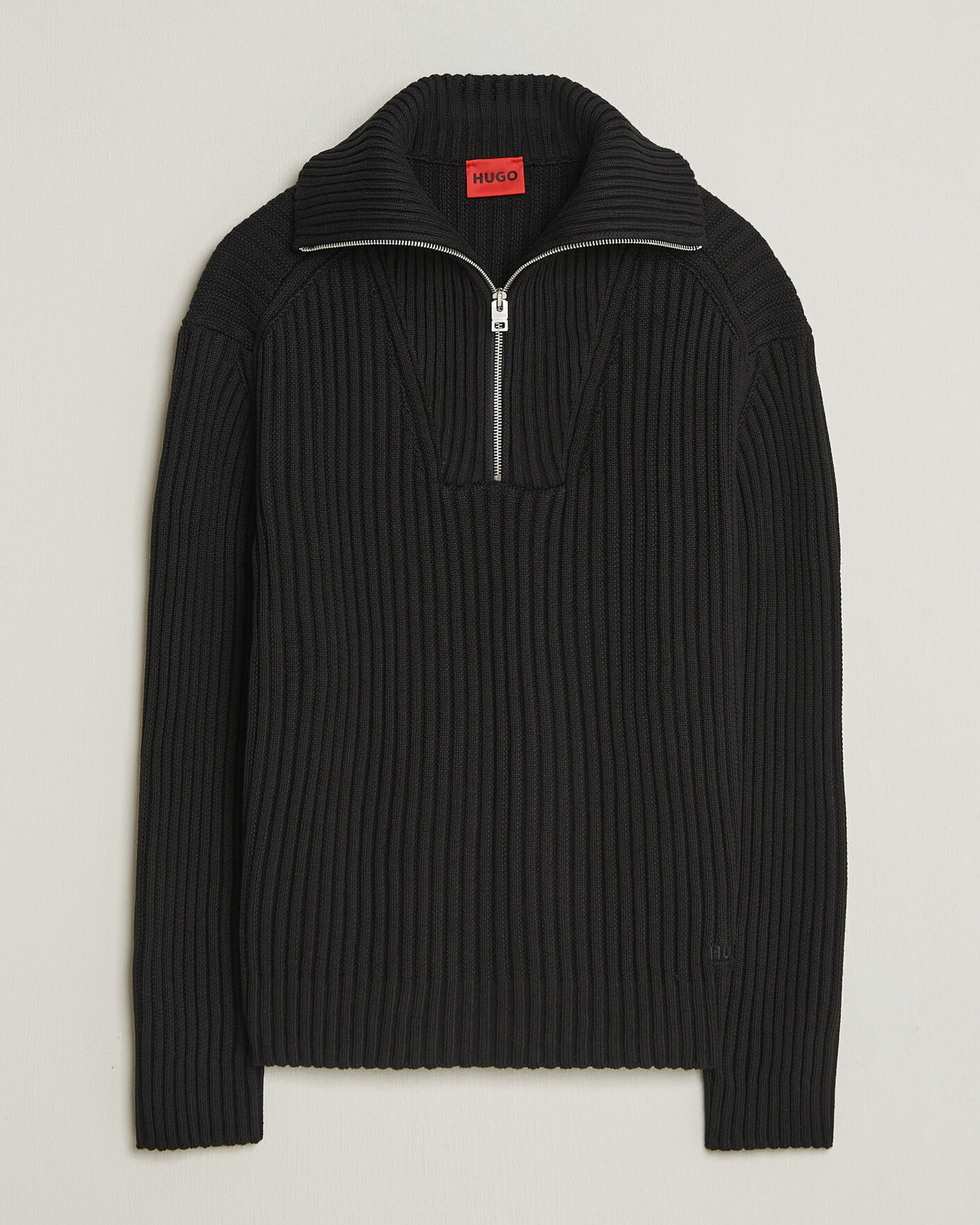 Homme | Pulls Et Tricots | HUGO | Srtithon Cotton Knitted Half Zip Black