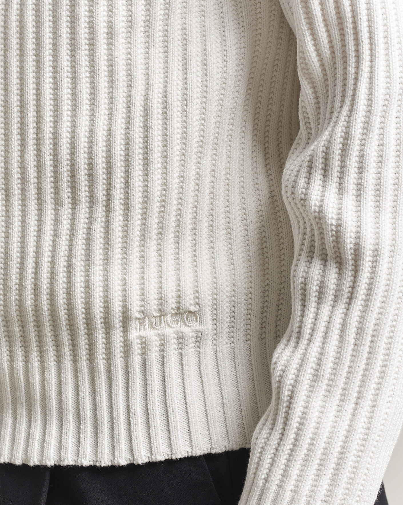Homme | Pulls Et Tricots | HUGO | Srtithon Cotton Knitted Half Zip Natural