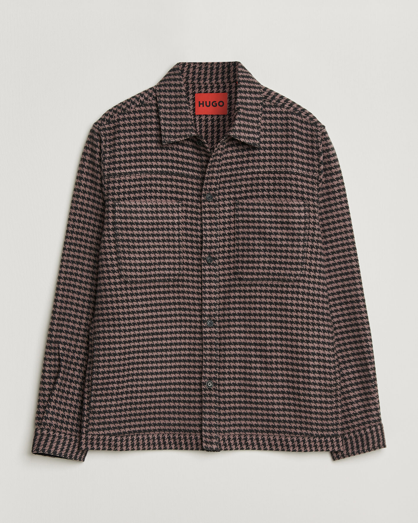 Homme | Chemises | HUGO | Eniri Houndstooth Overshirt Copper Brown