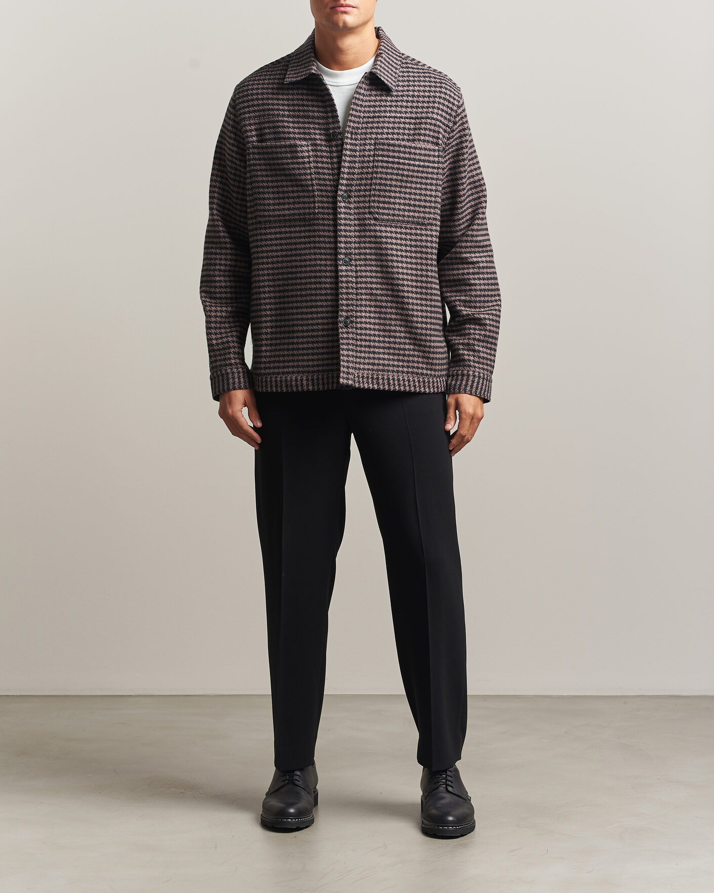 Homme | Chemises | HUGO | Eniri Houndstooth Overshirt Copper Brown
