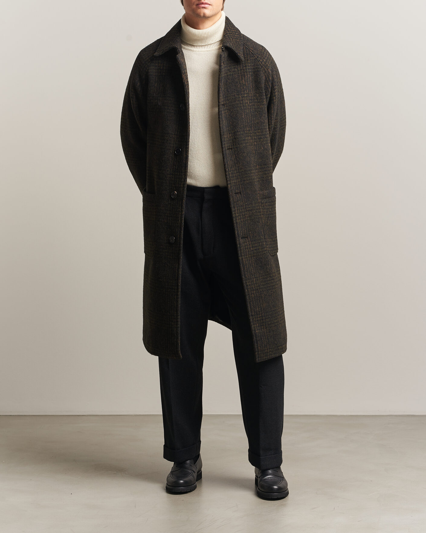 Homme | Manteaux Et Vestes | BOSS CAMEL | Cohn Wool Checked Coat Open Green