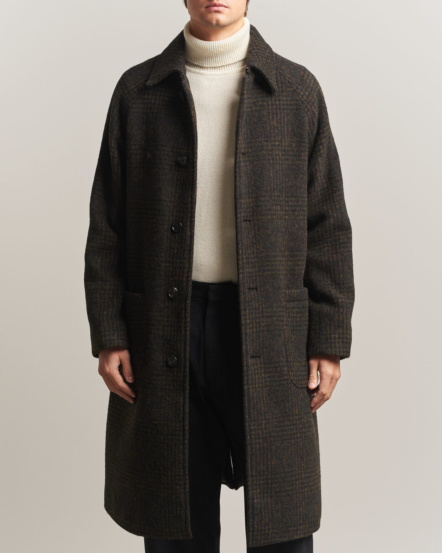 Homme | Manteaux Et Vestes | BOSS CAMEL | Cohn Wool Checked Coat Open Green