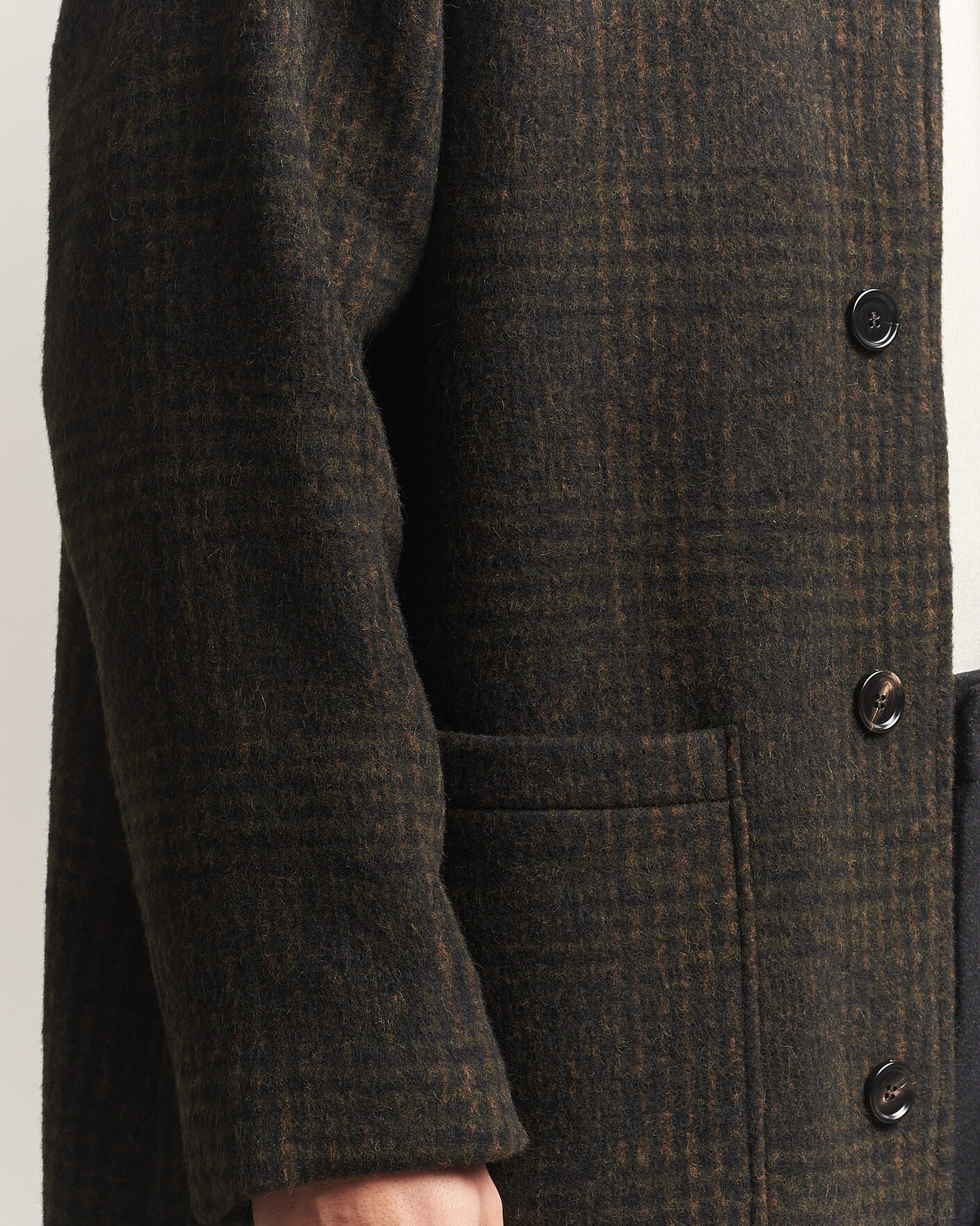 Homme | Manteaux Et Vestes | BOSS CAMEL | Cohn Wool Checked Coat Open Green